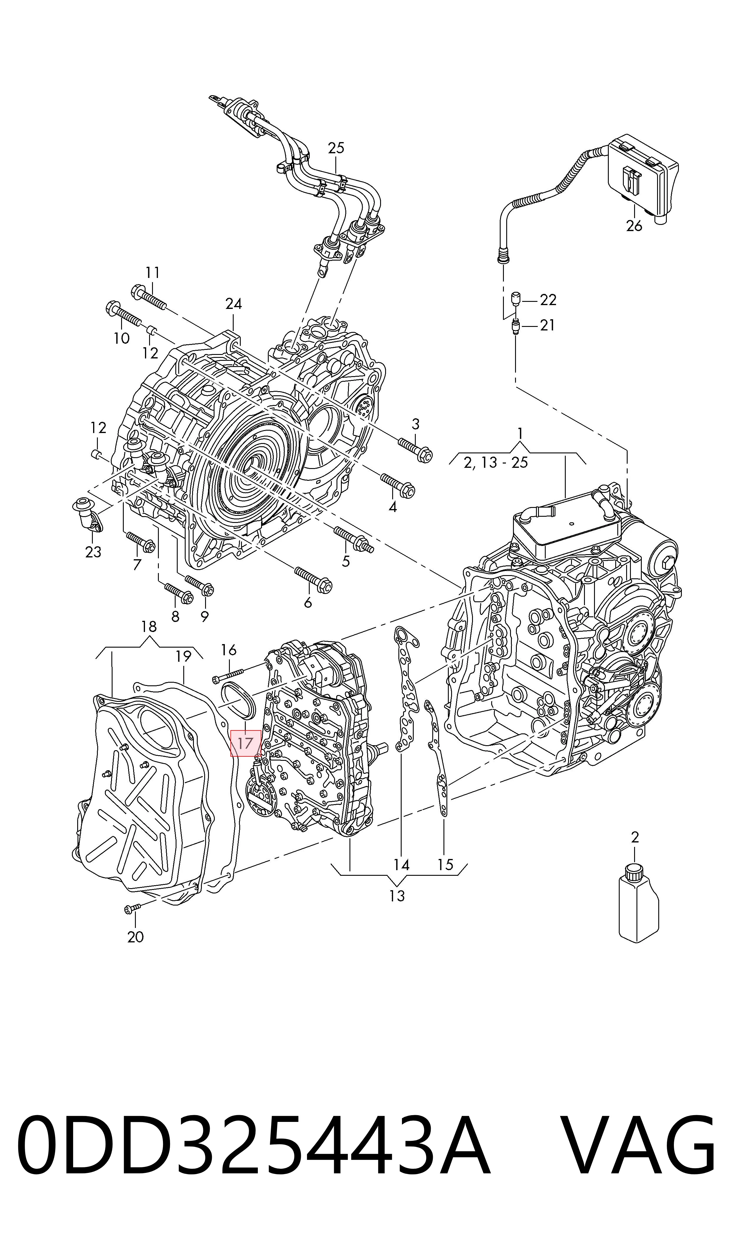 Vedante de panela da Caixa Automática de Mudança/Caixa Mecânica de Mudança para Audi A3 8YA, 8YF