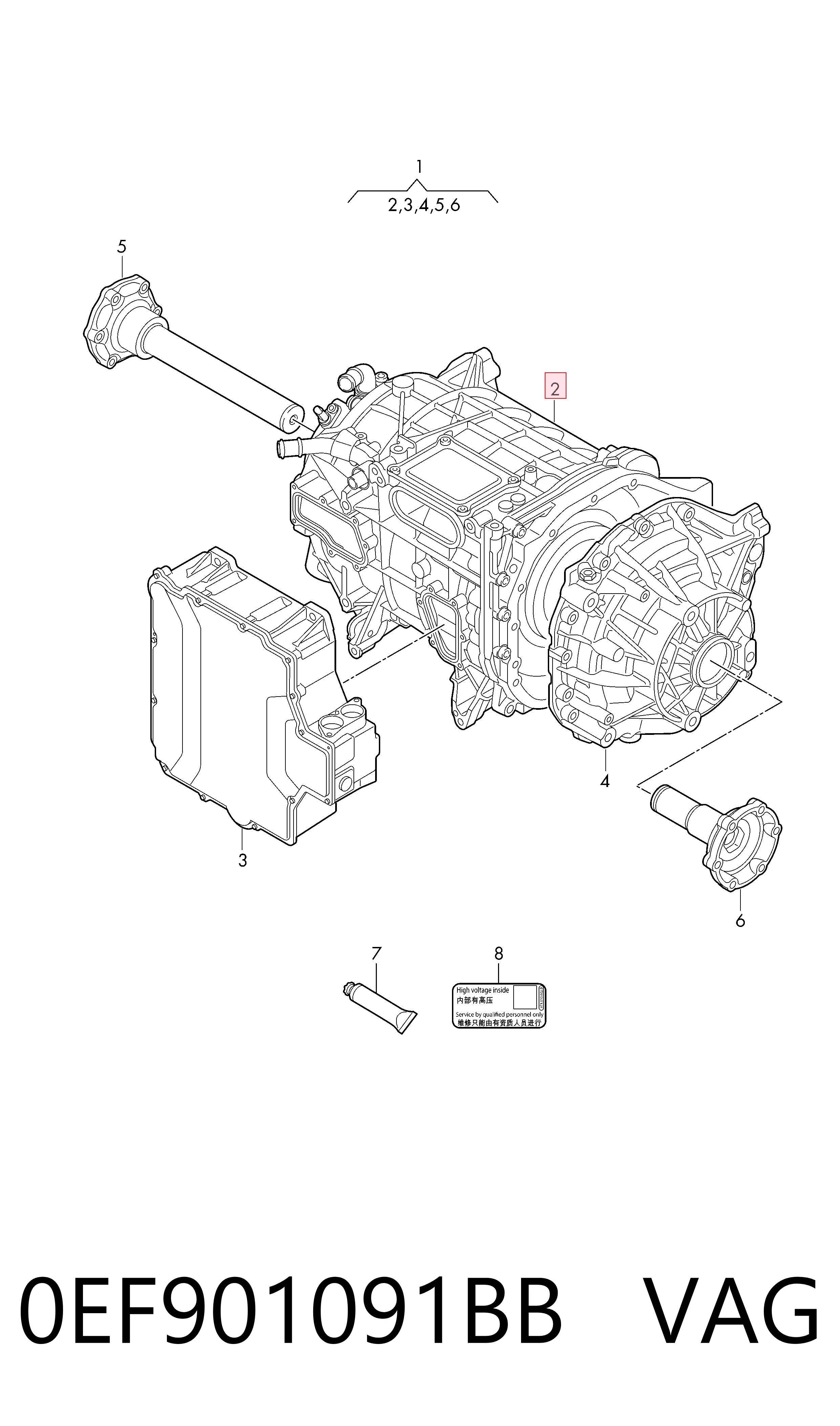 0EF901091BB VAG Motor montado (elétrico)