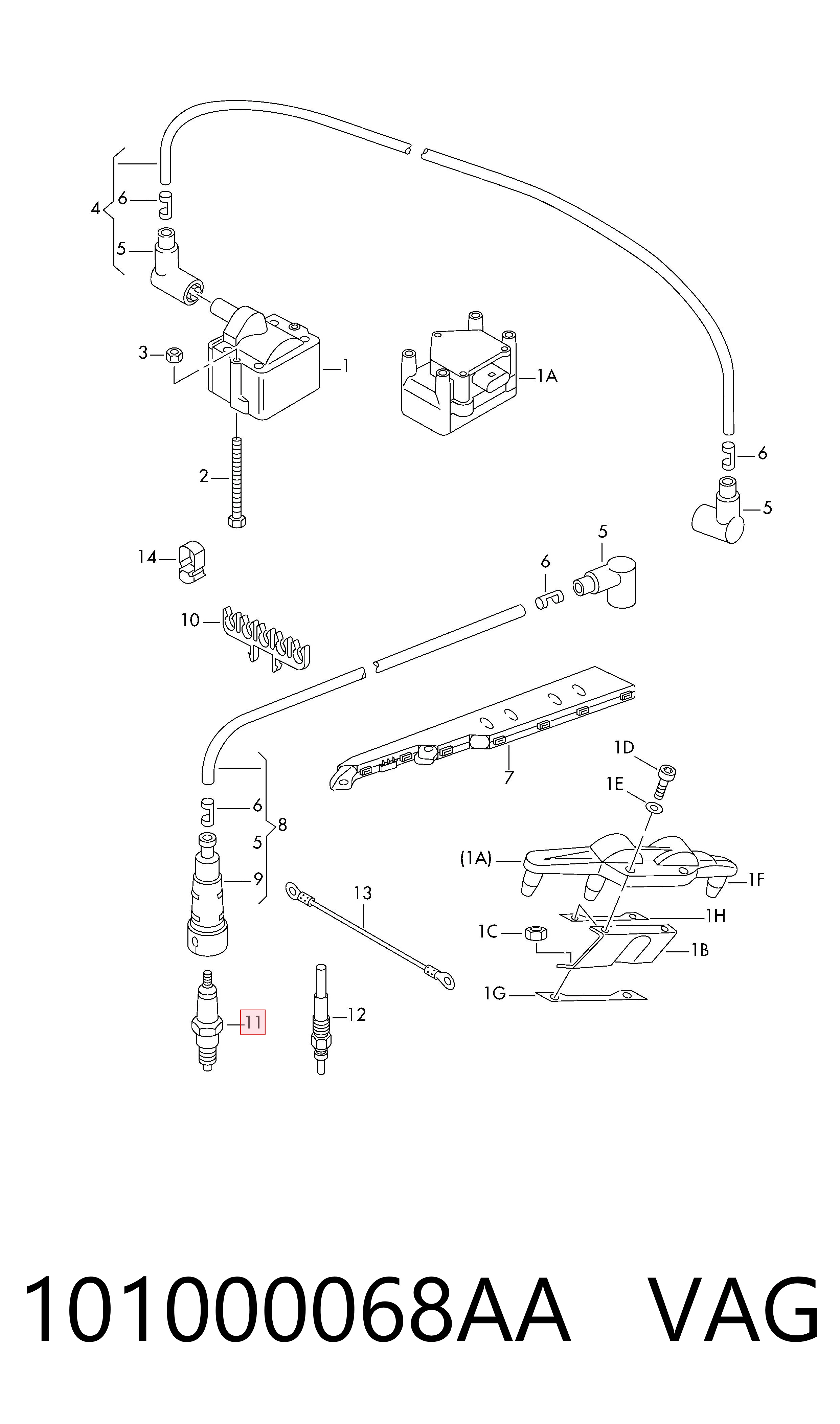 Vela de ignição VAG 101000068AA preço, a partir de 8,15 USD
