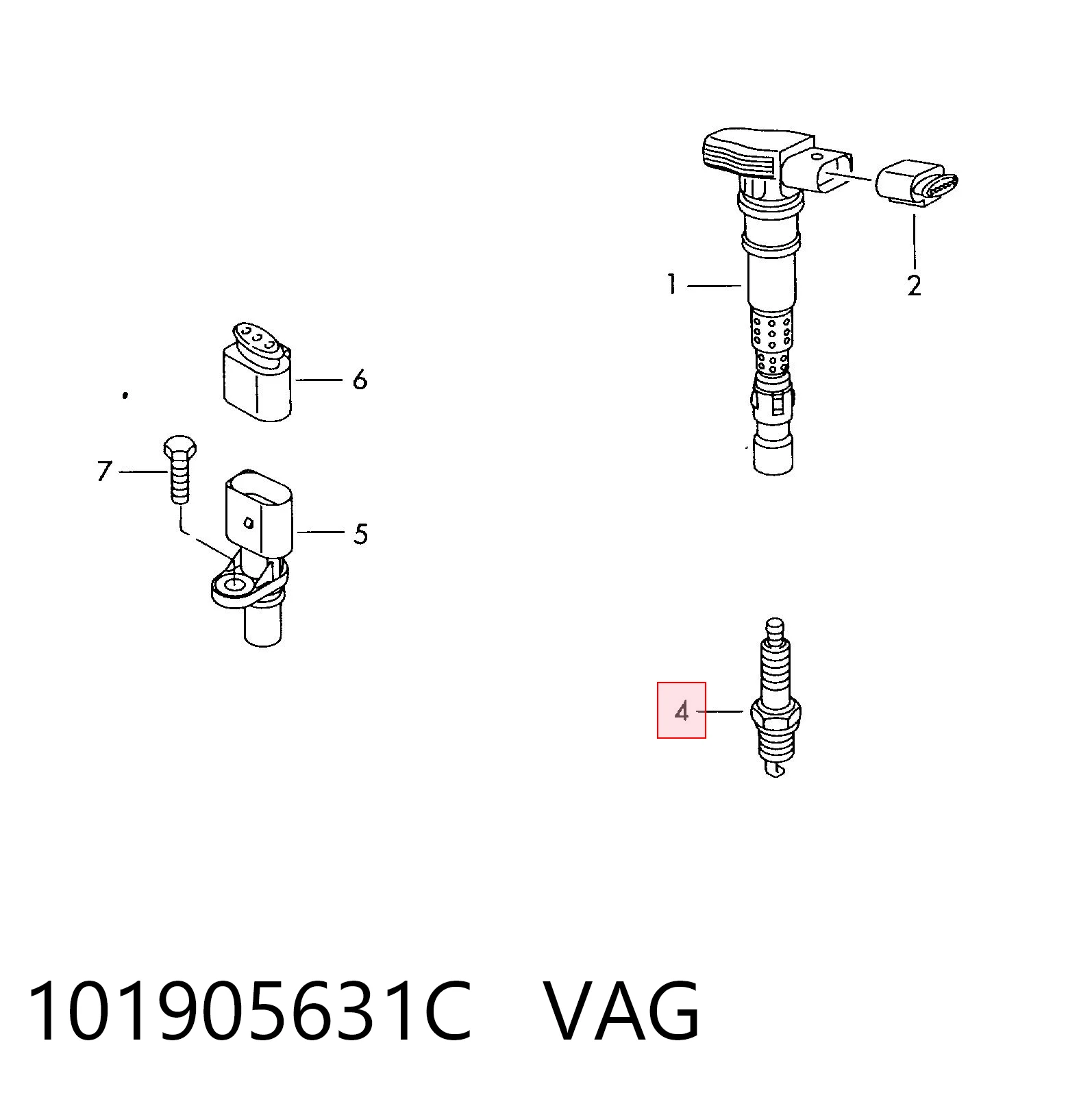 101905631C VAG Vela de ignição