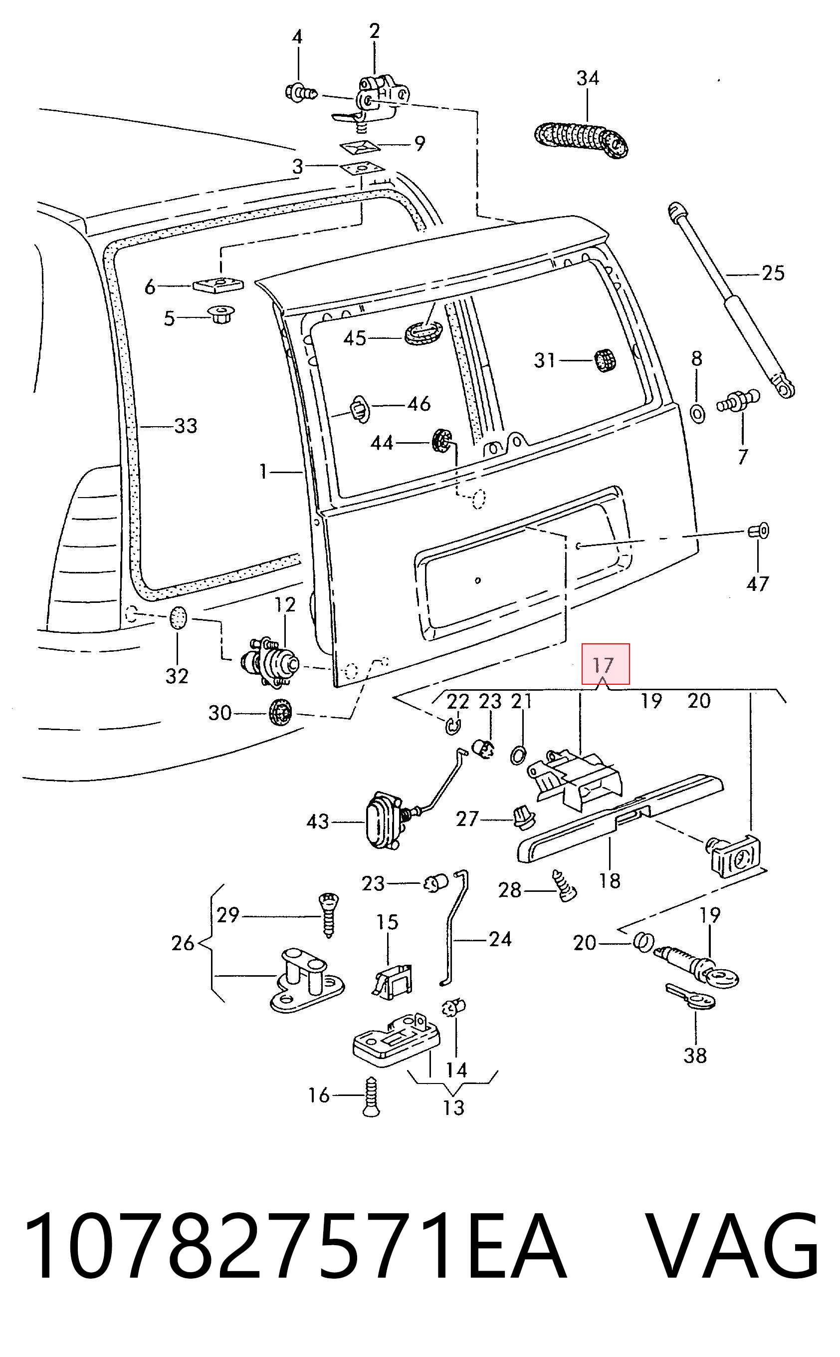 Fecho de tampa de porta-malas (de 3ª/5ª porta traseira) Volkswagen Golf III 1E7 ao melhor preço
