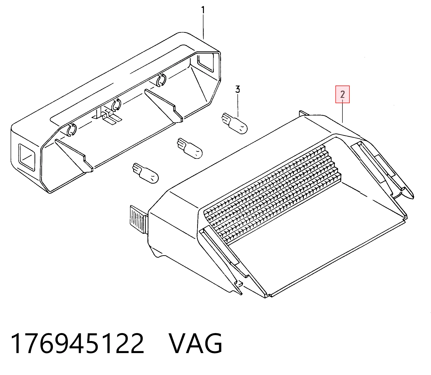 Sinal de parada traseiro adicional Volkswagen Golf II 19E, 1G1 ao melhor preço