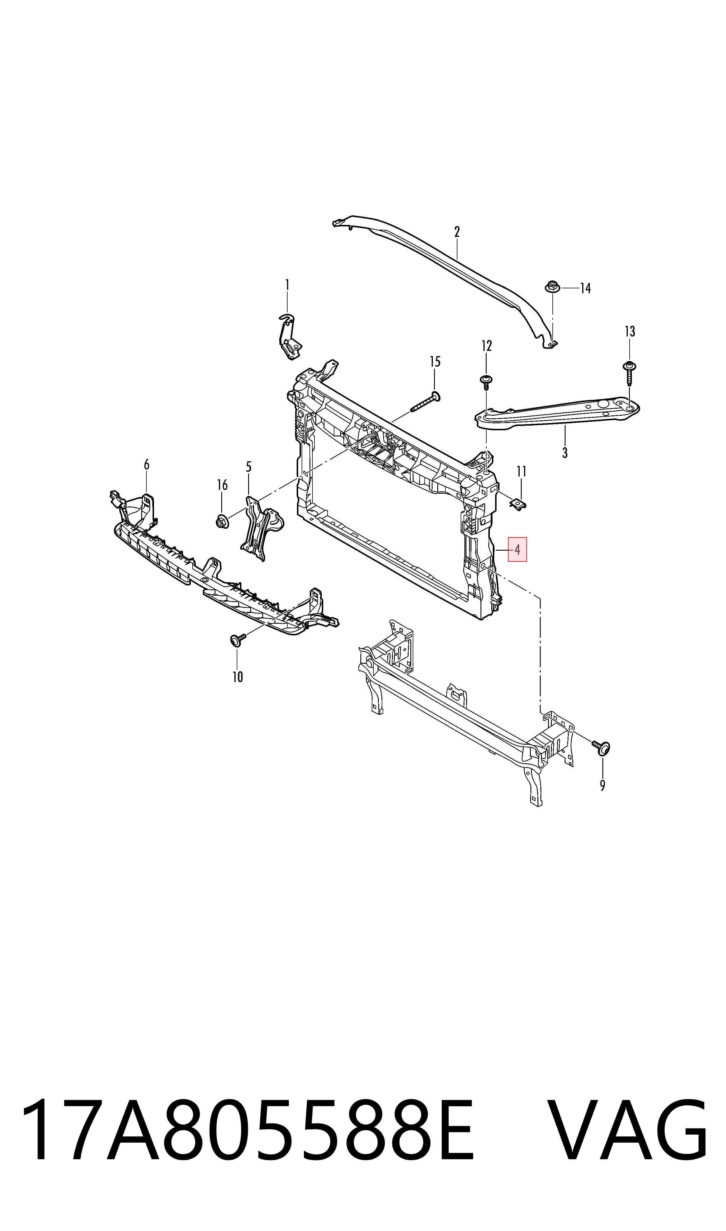 Suporte do radiador montado (painel de montagem de fixação das luzes) AND 30805035REF preço, a partir de 106,33 USD