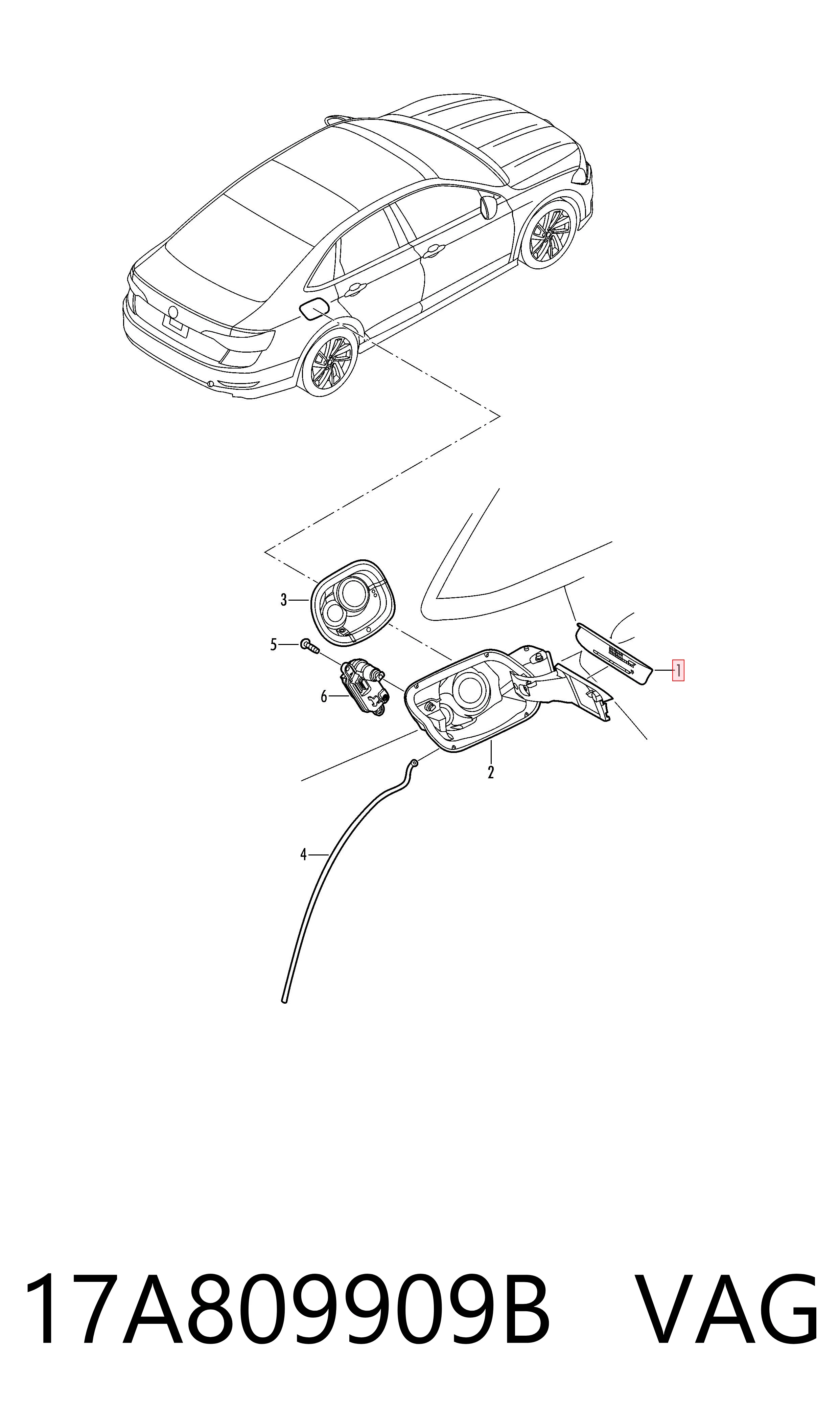 Alcapão do tanque de combustível Volkswagen Jetta VII BU3, BU4