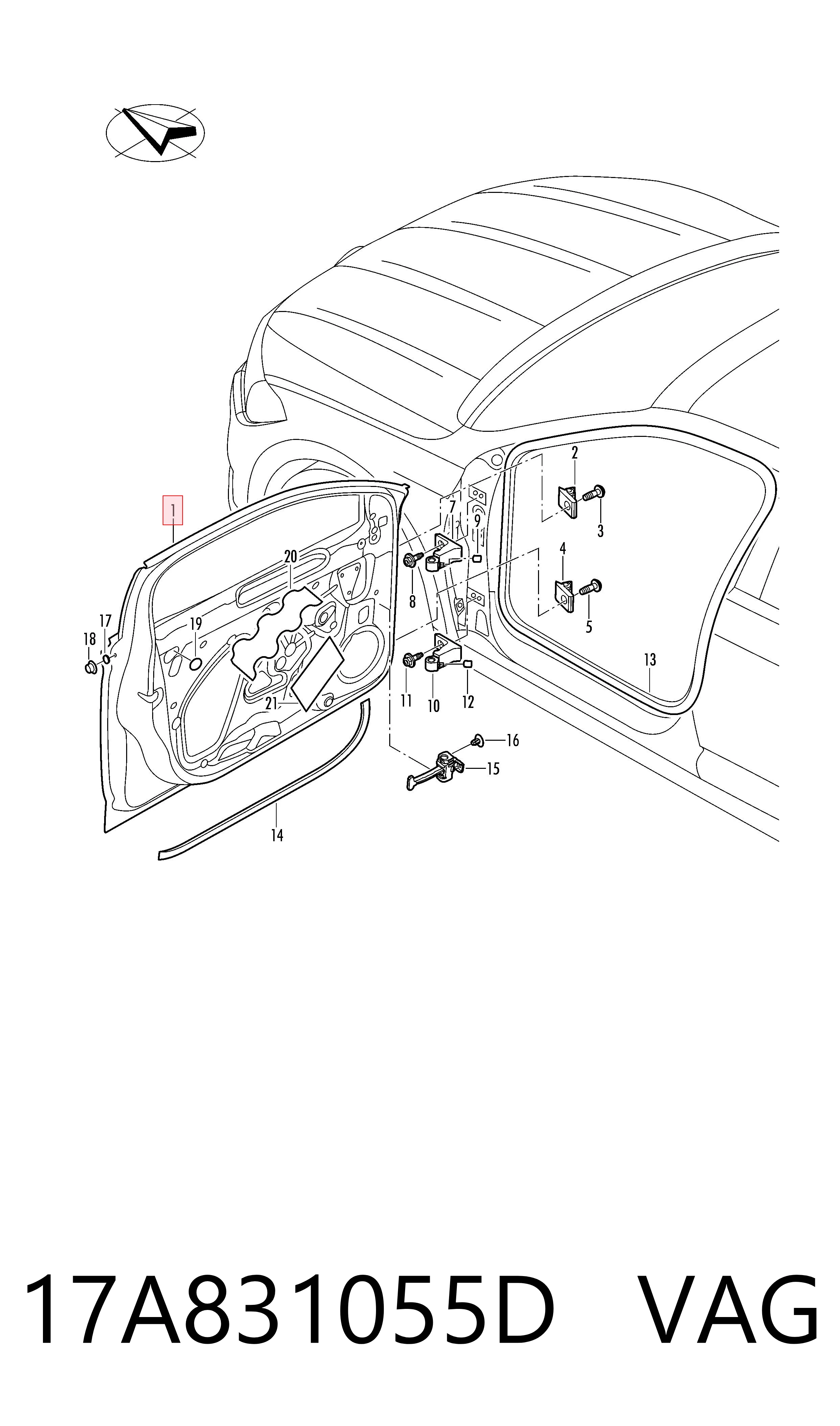 Porta dianteira esquerda Volkswagen Jetta VII BU3, BU4 ao melhor preço
