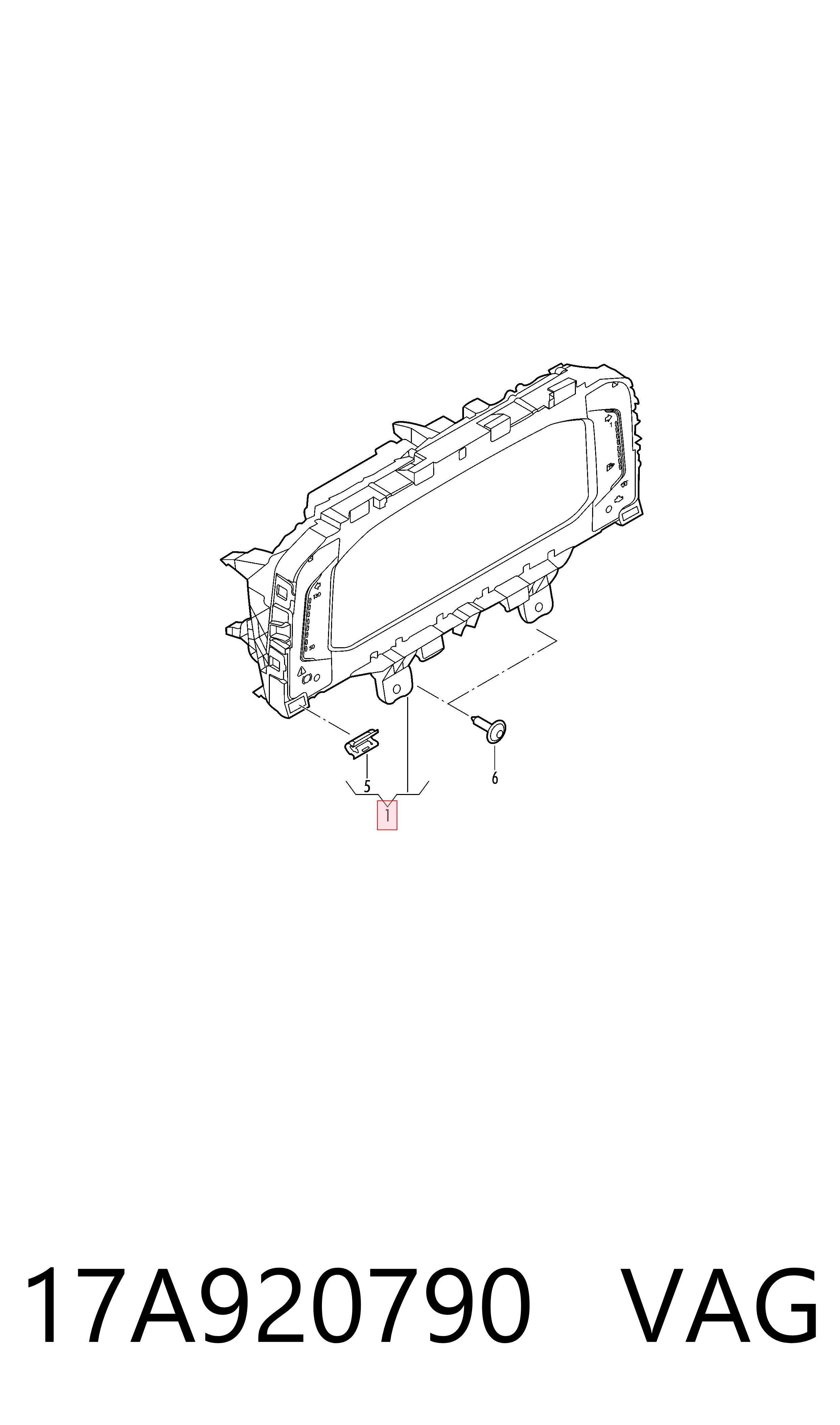17A920790 VAG Painel de instrumentos (quadro de instrumentos)