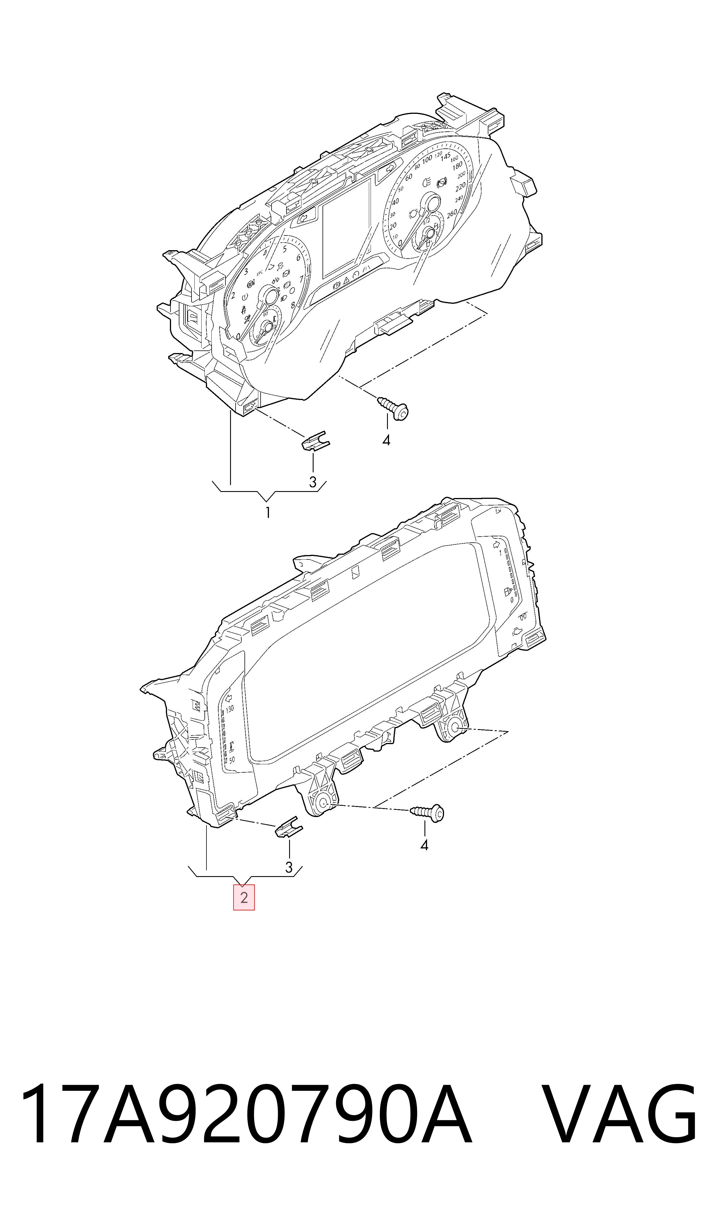 17A920790A VAG Painel de instrumentos (quadro de instrumentos)