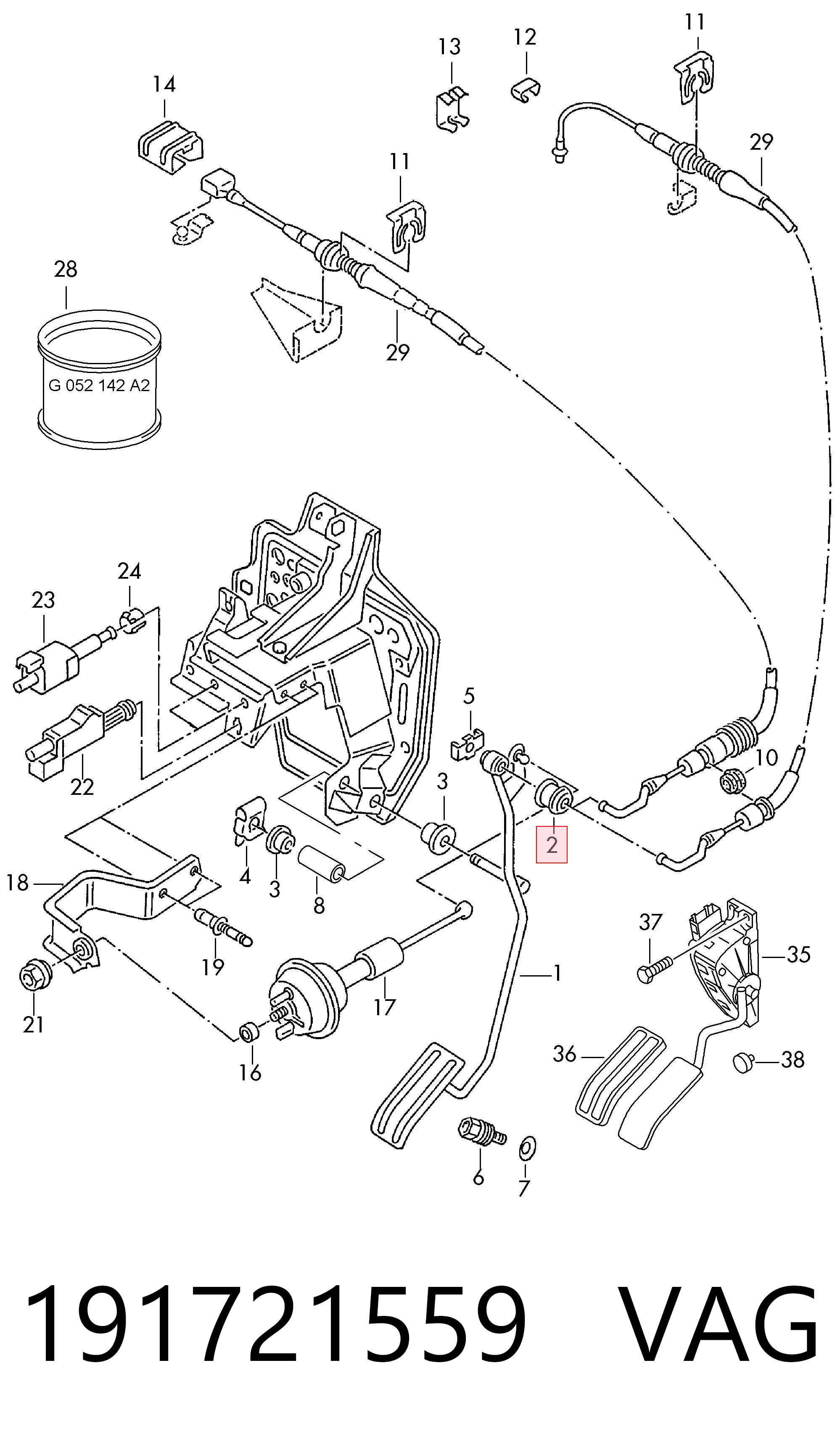 Pedal de gás (de acelerador) para Seat Toledo I 1L
