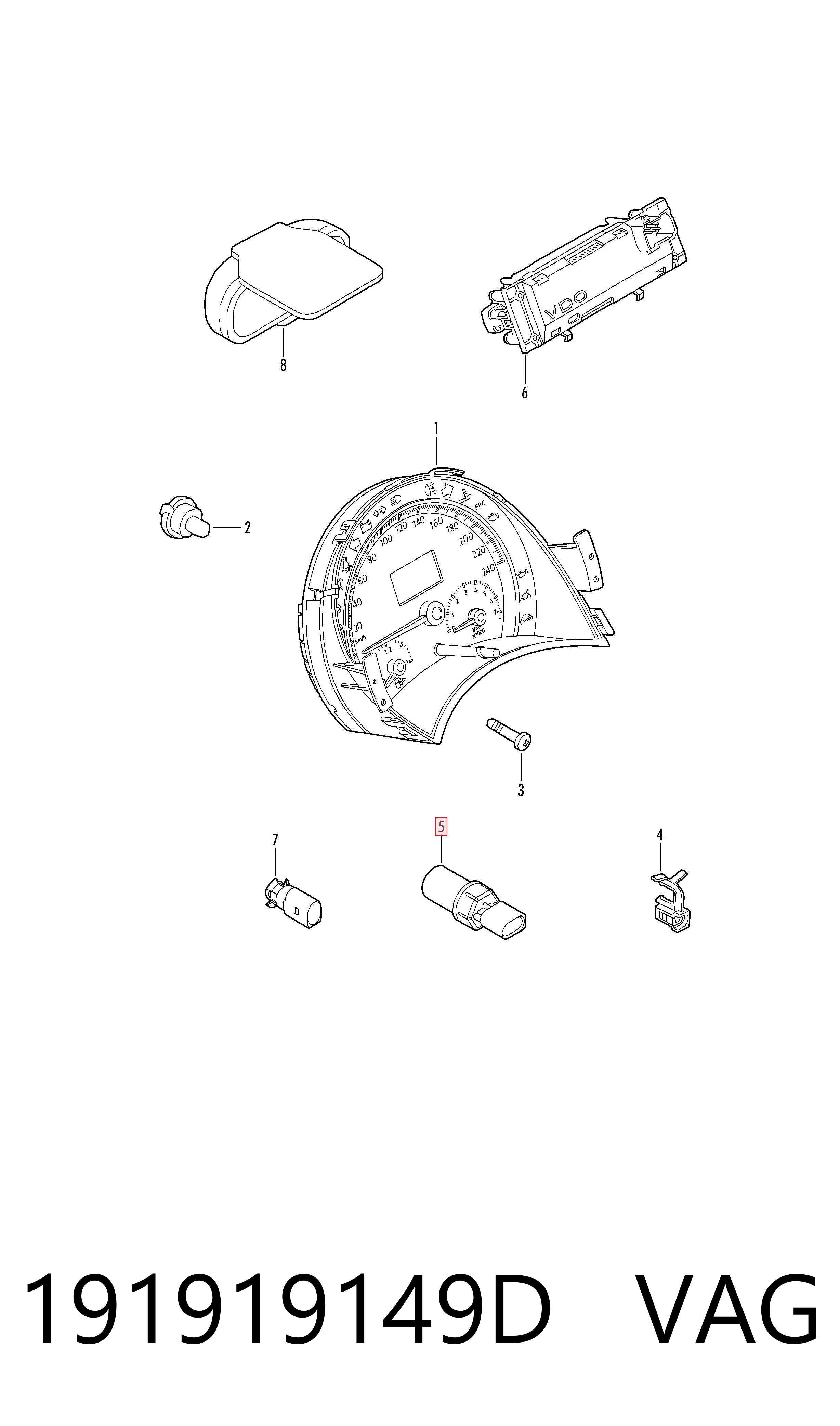 191919149D VAG Sensor de velocidade