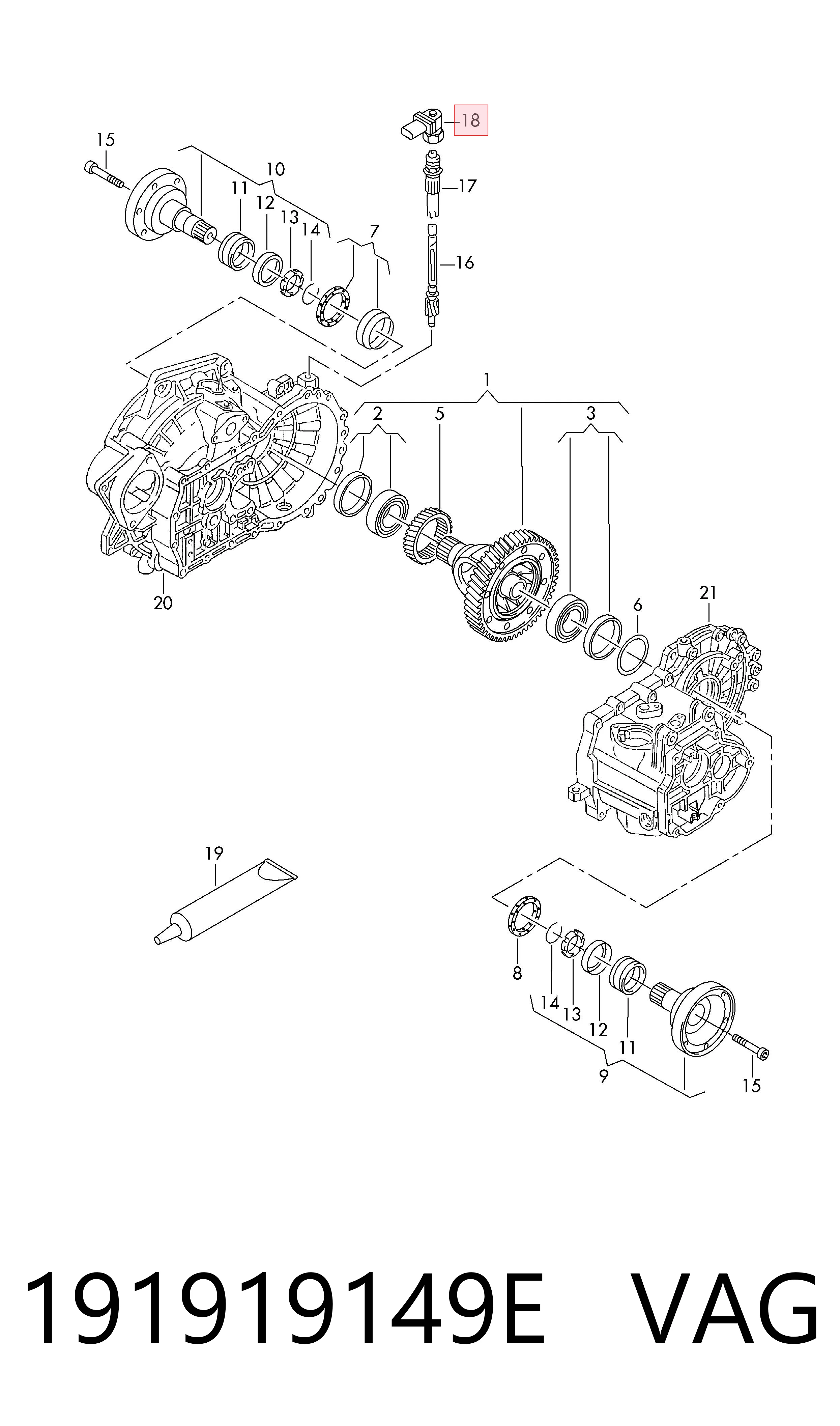 191919149E VAG Sensor de velocidade