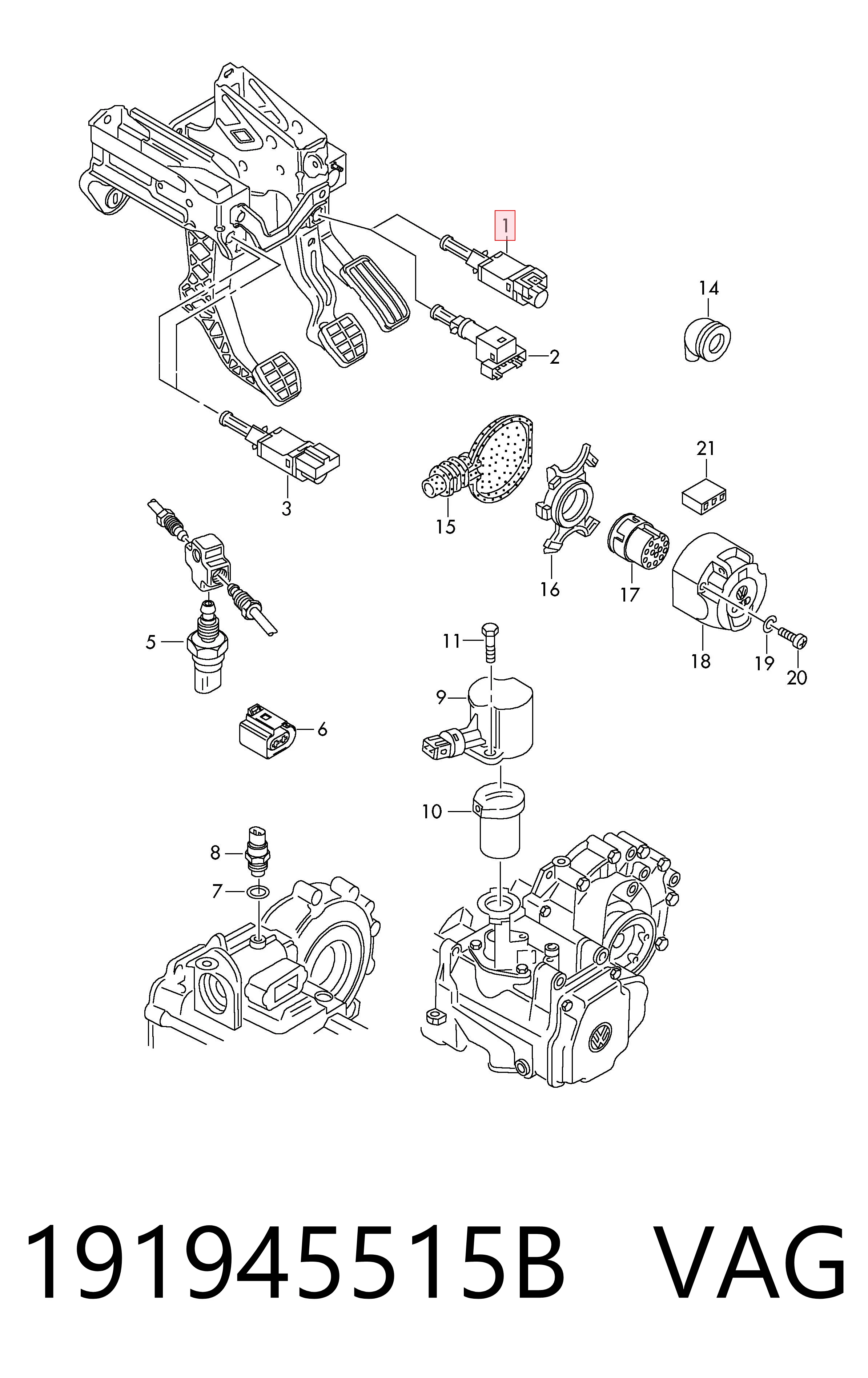 191945515B VAG Sensor de ativação do sinal de parada