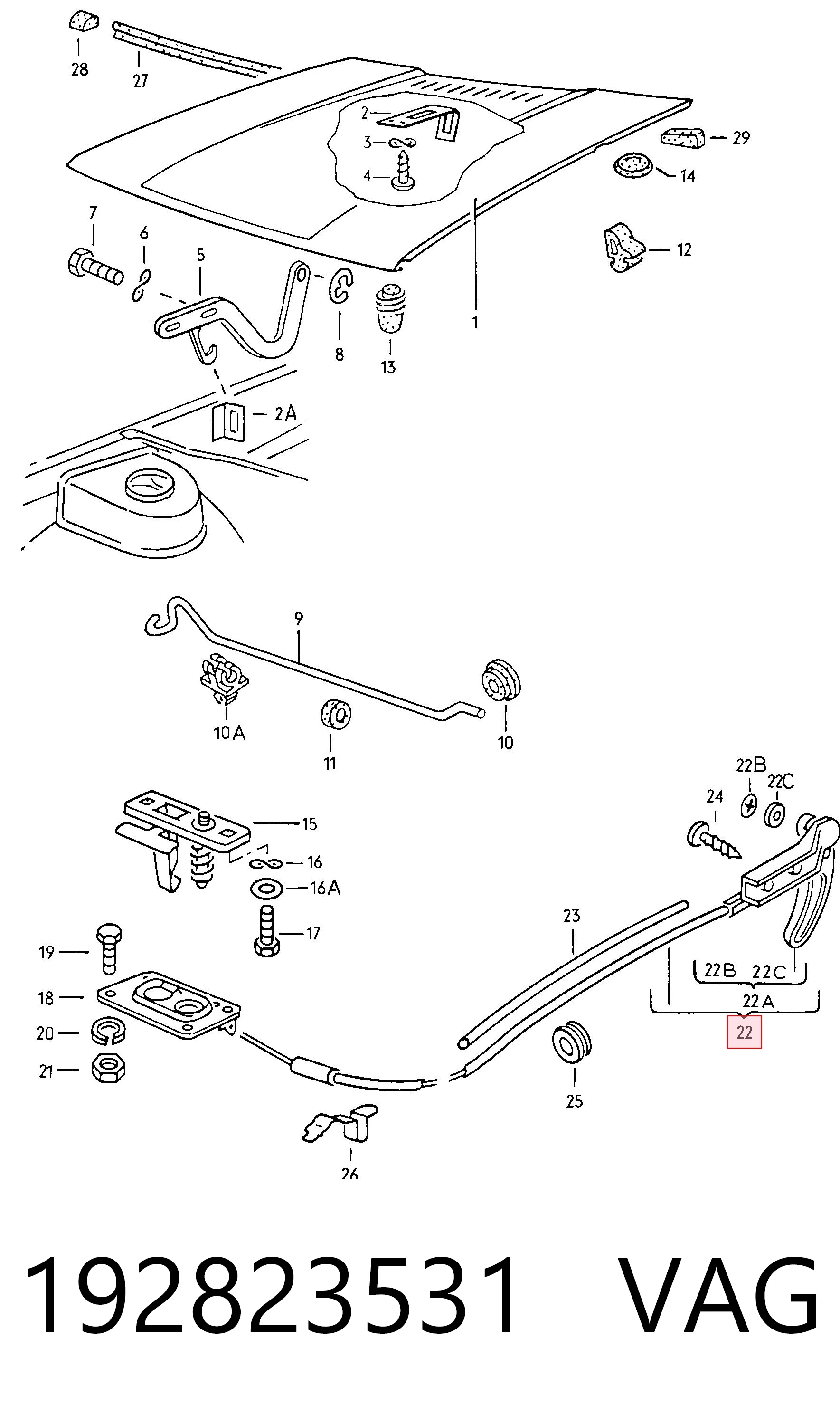 Cabo de abertura da capota Seat Toledo I 1L ao melhor preço
