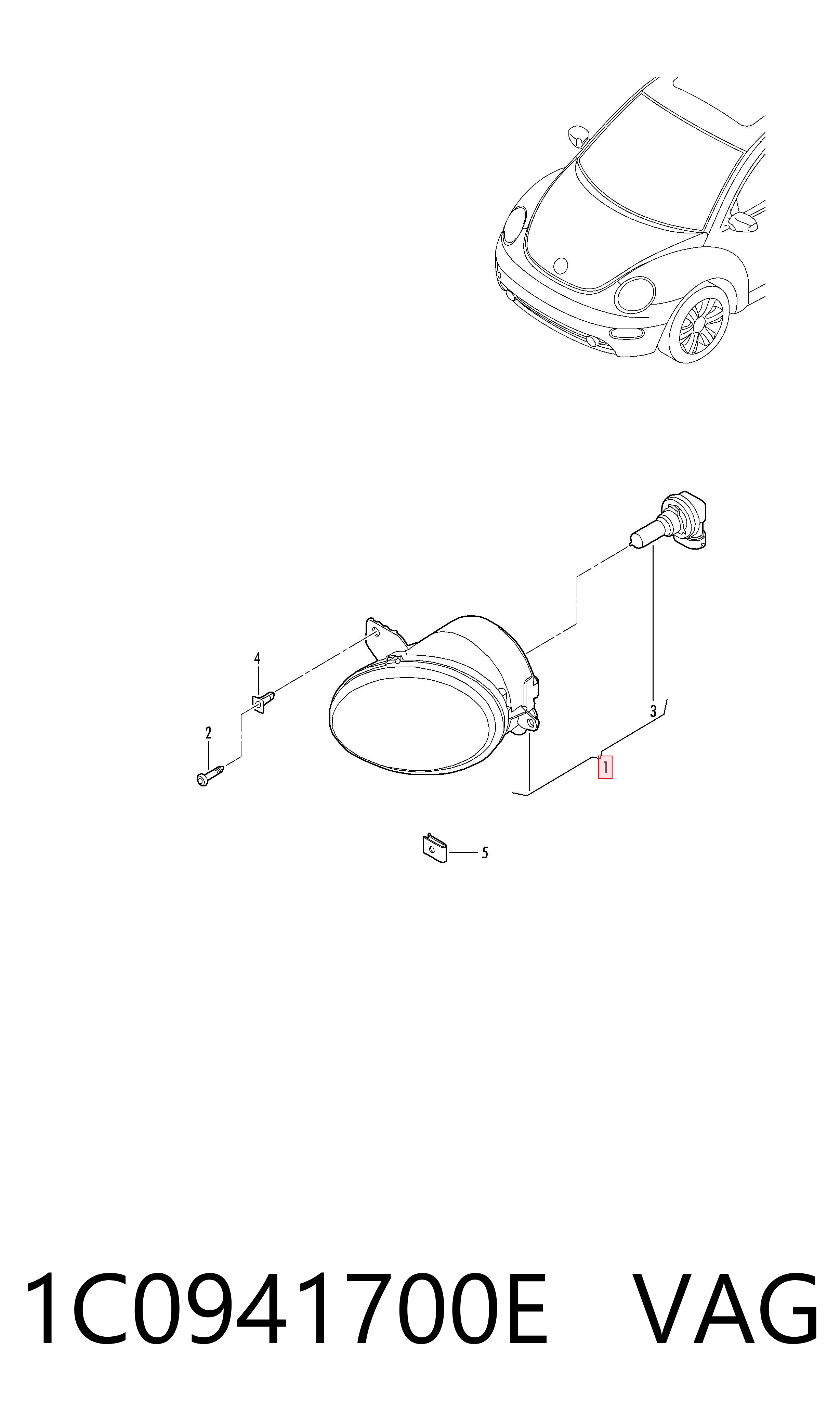 1C0941700E VAG Luzes de nevoeiro direitas