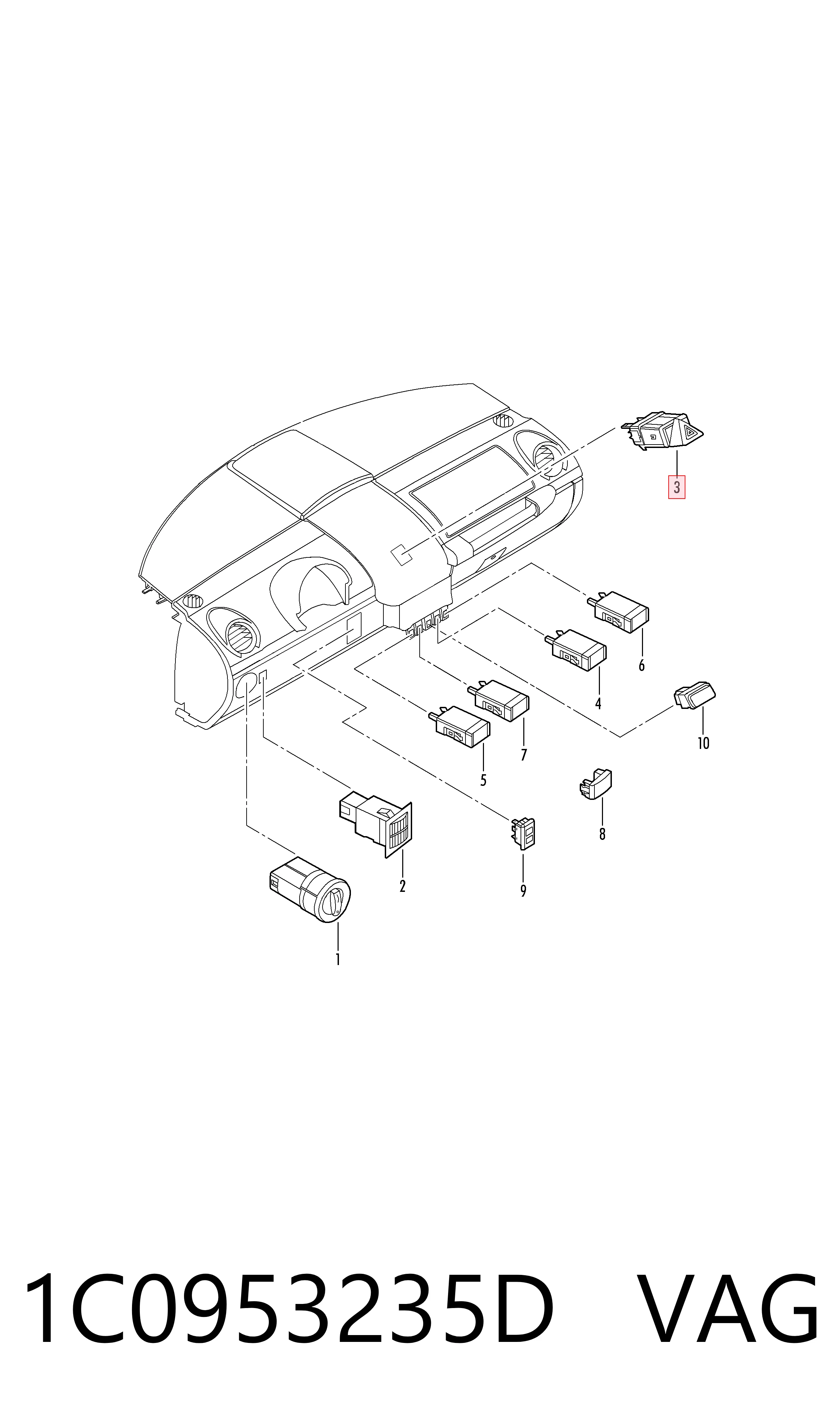 1C0953235D VAG Sensor de velocidade