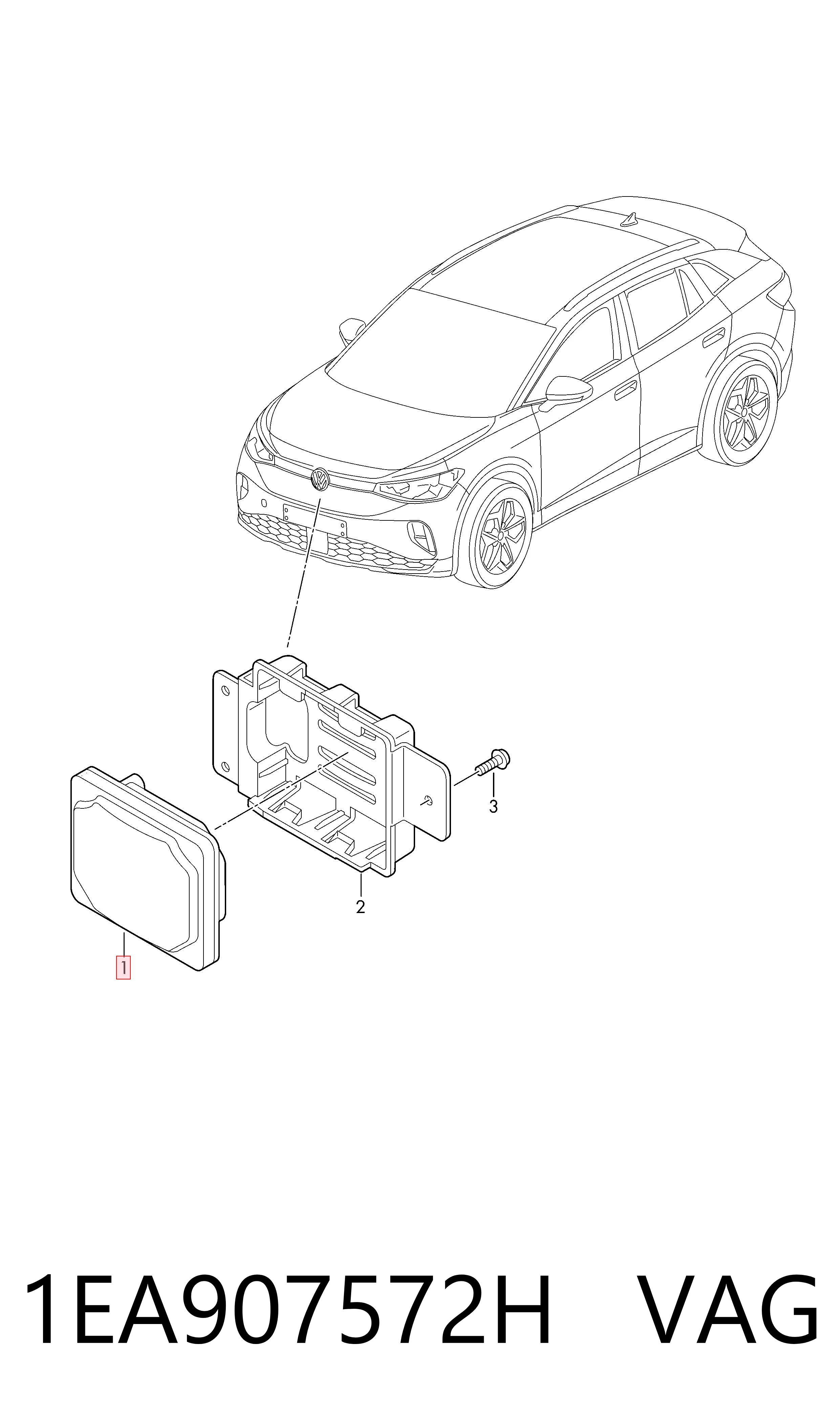 1EA907572H VAG Sensor de radar de distância