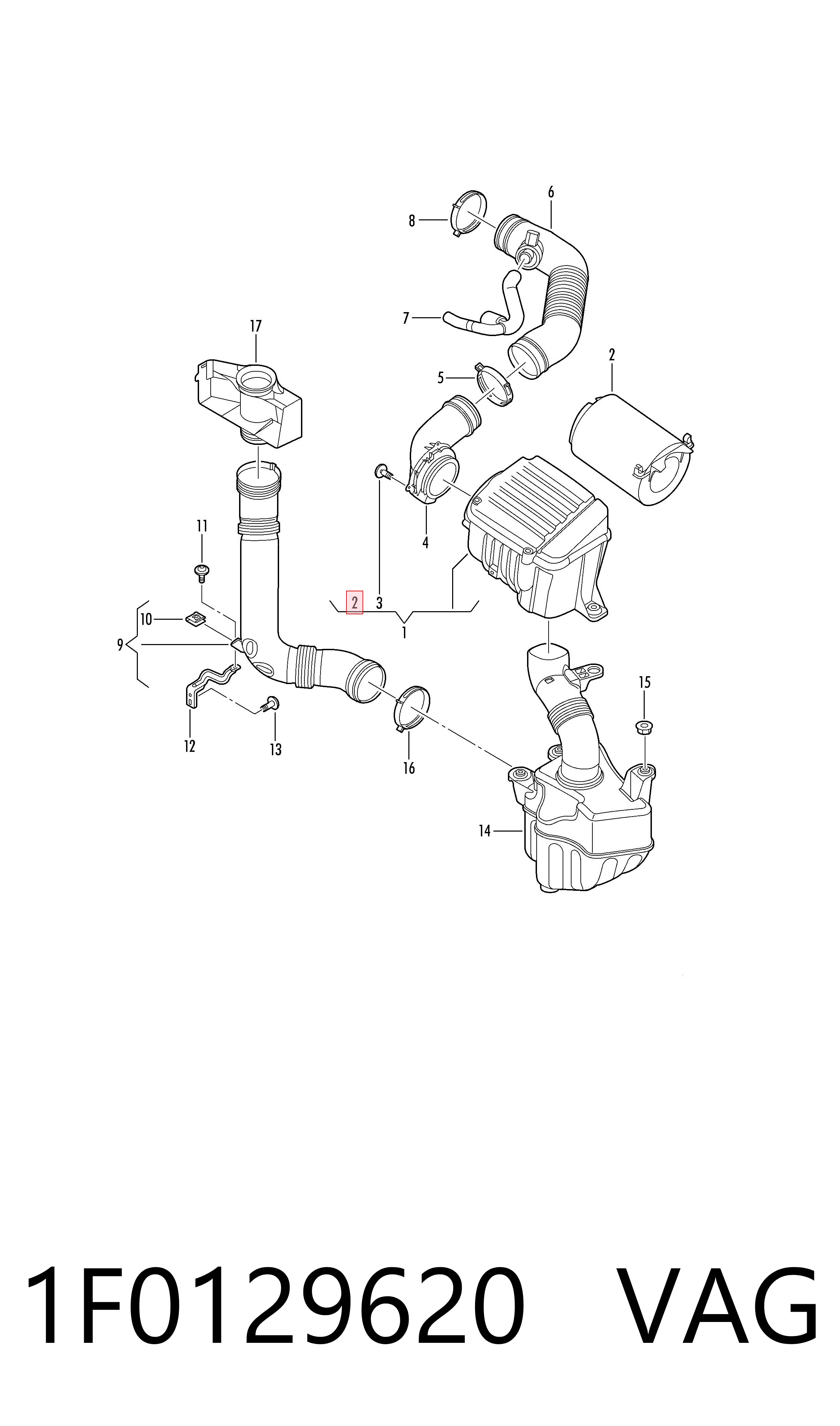 1F0129620 VAG Filtro de ar