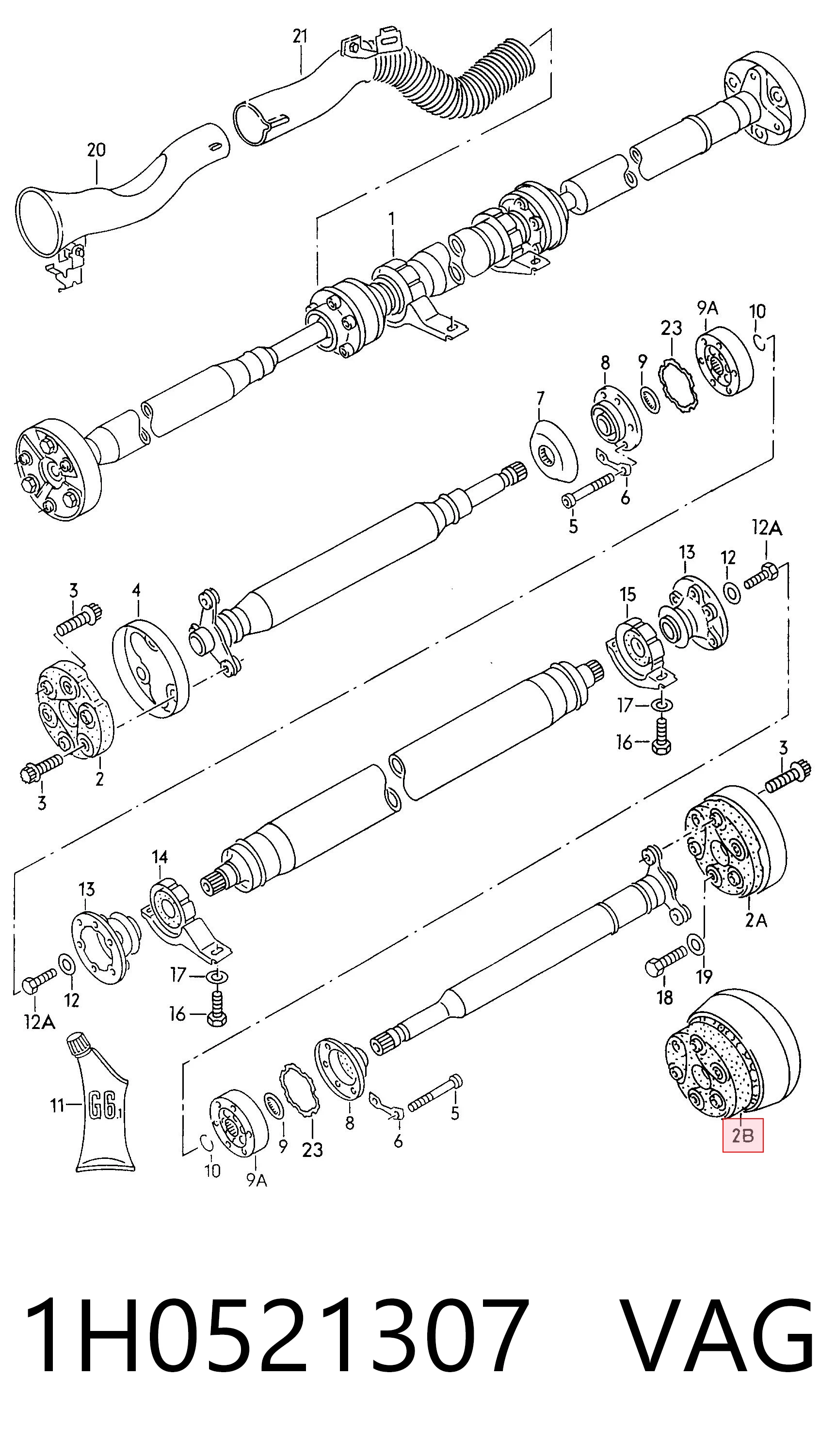Acoplamento elástico do veio de transmissão Volkswagen Golf III 1H5 ao melhor preço
