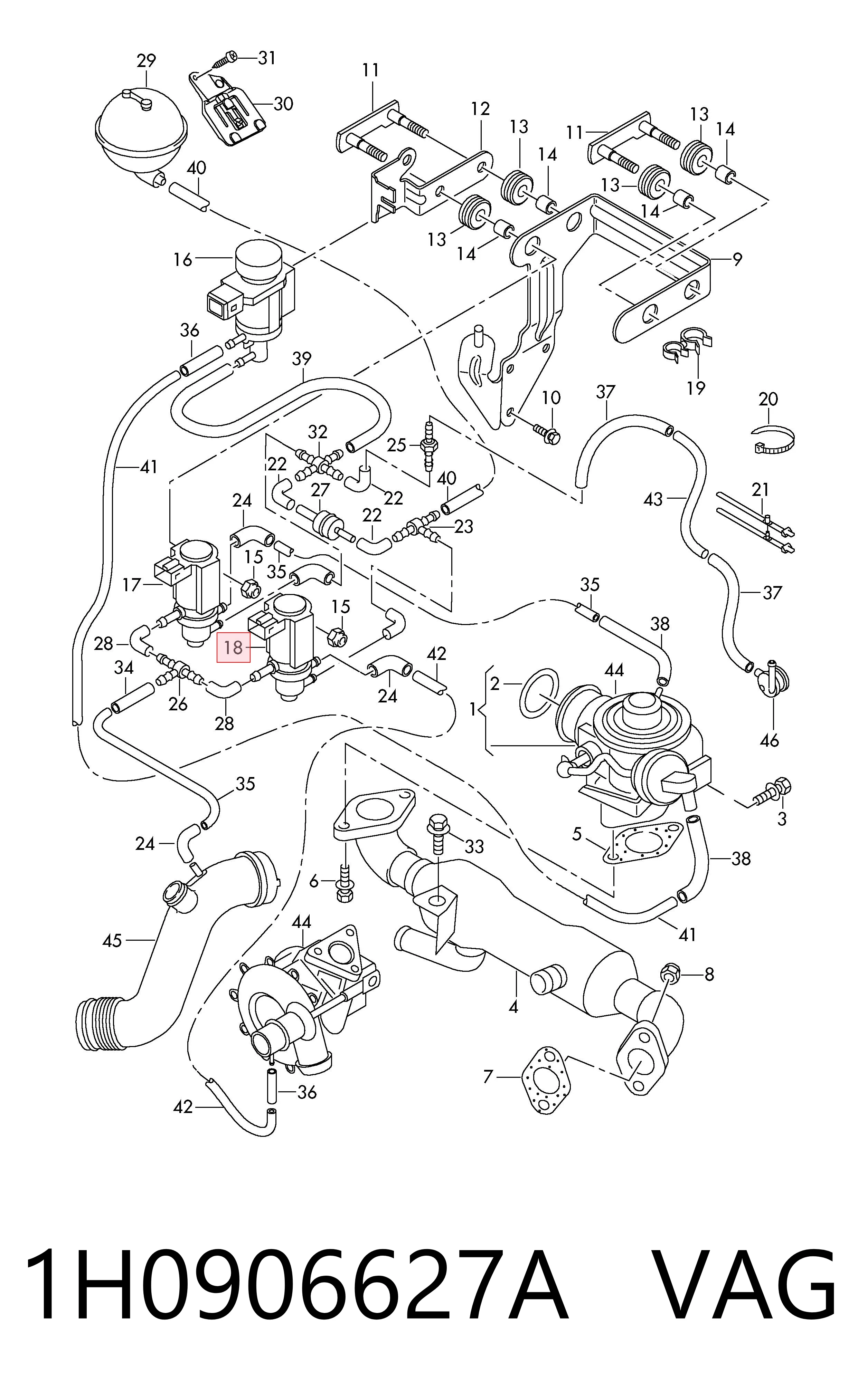1H0906627A VAG Convertidor de pressão (solenoide) de supercompressão