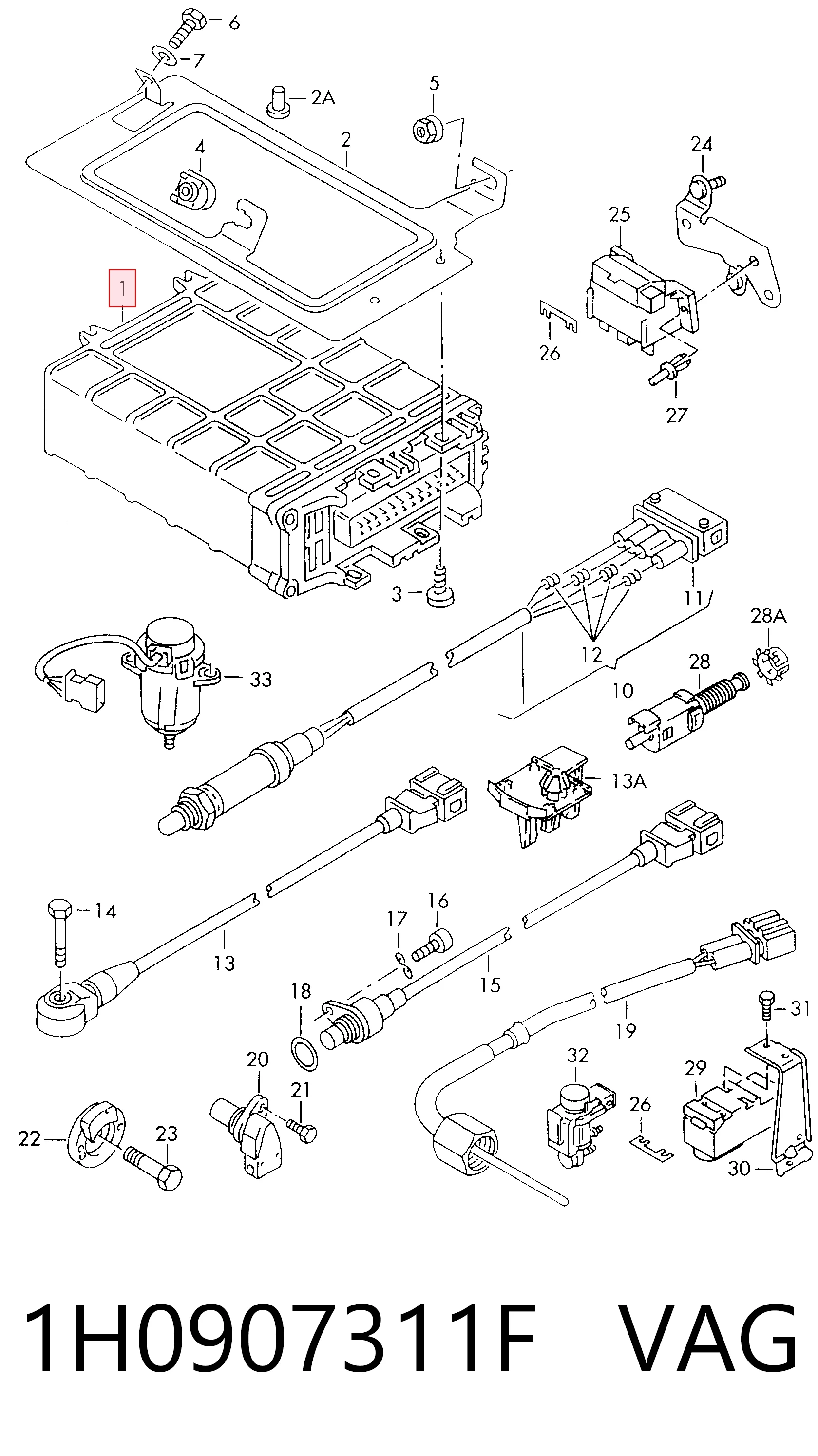Módulo de direção (Centralina eletrônica) de motor para Volkswagen Vento  1H2