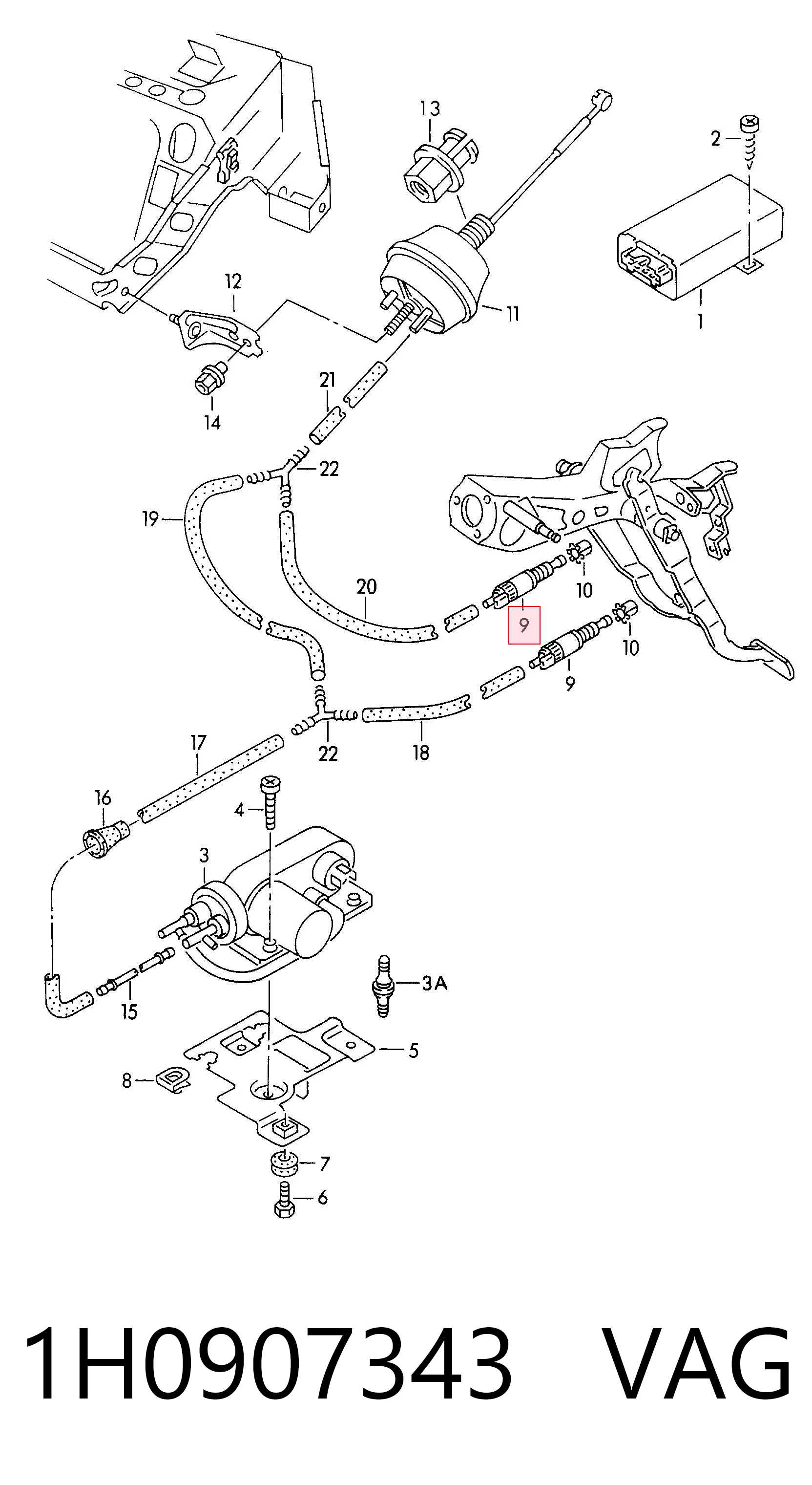 1H0907343 VAG Sensor de ativação do sinal de parada