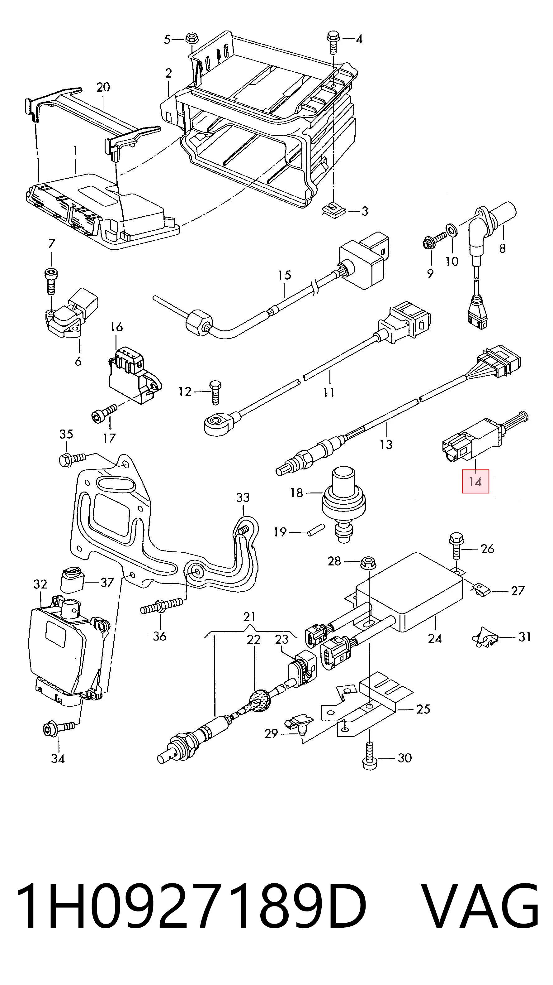 1H0927189D VAG Sensor de ativação de embraiagem