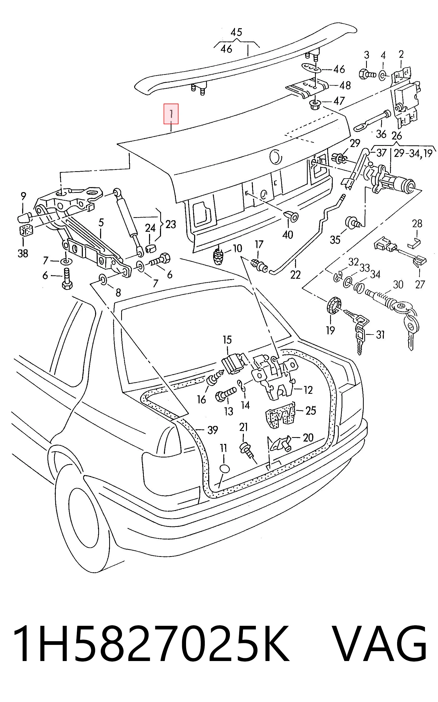 Tampa de porta-malas Volkswagen Vento 1H2 ao melhor preço