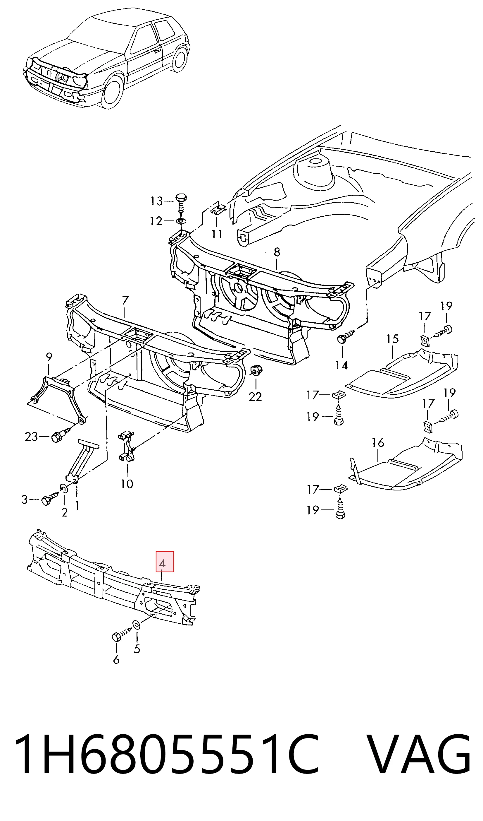 Compre Reforçador do pára-choque dianteiro Volkswagen Golf 3