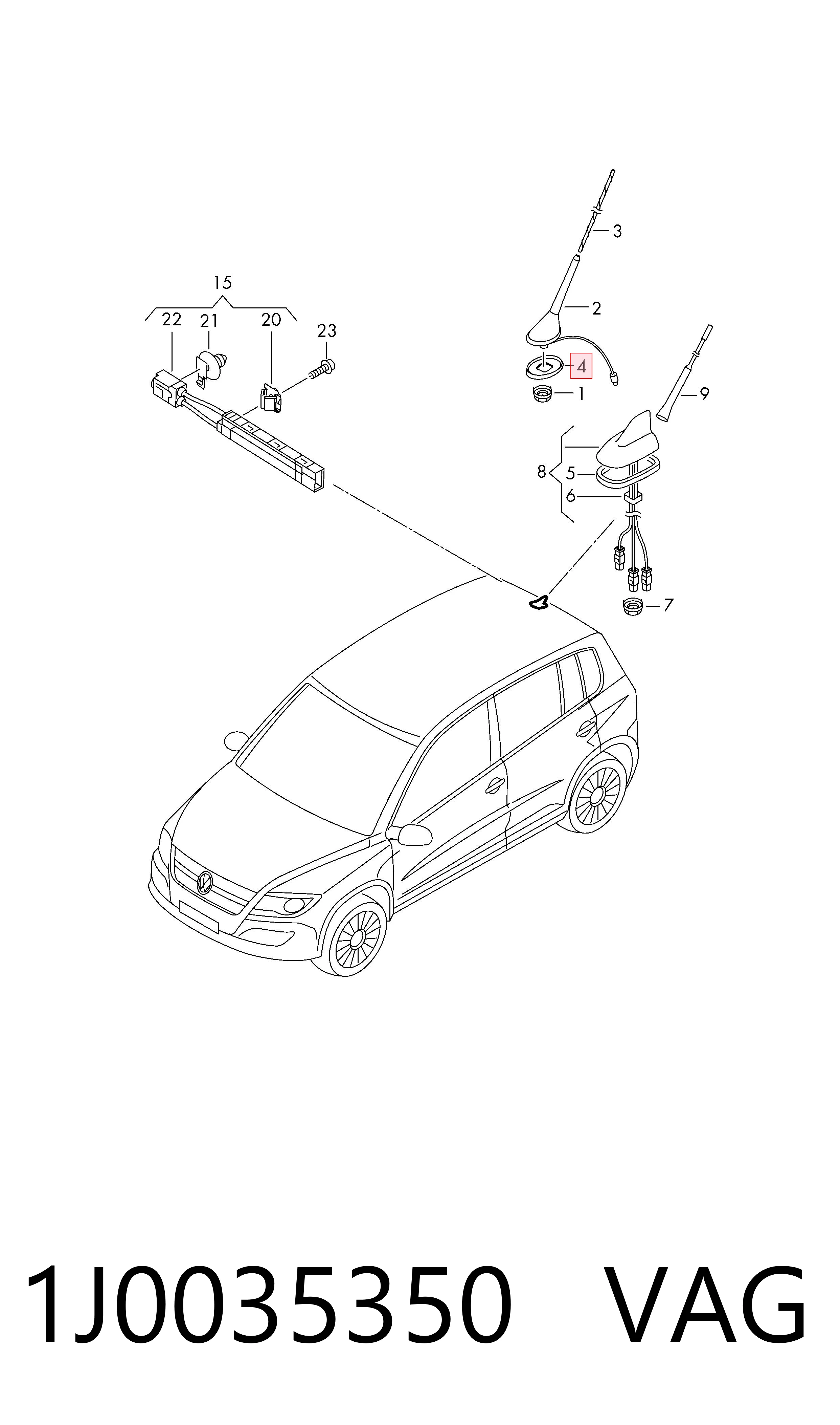 1J0035350 VAG Antena