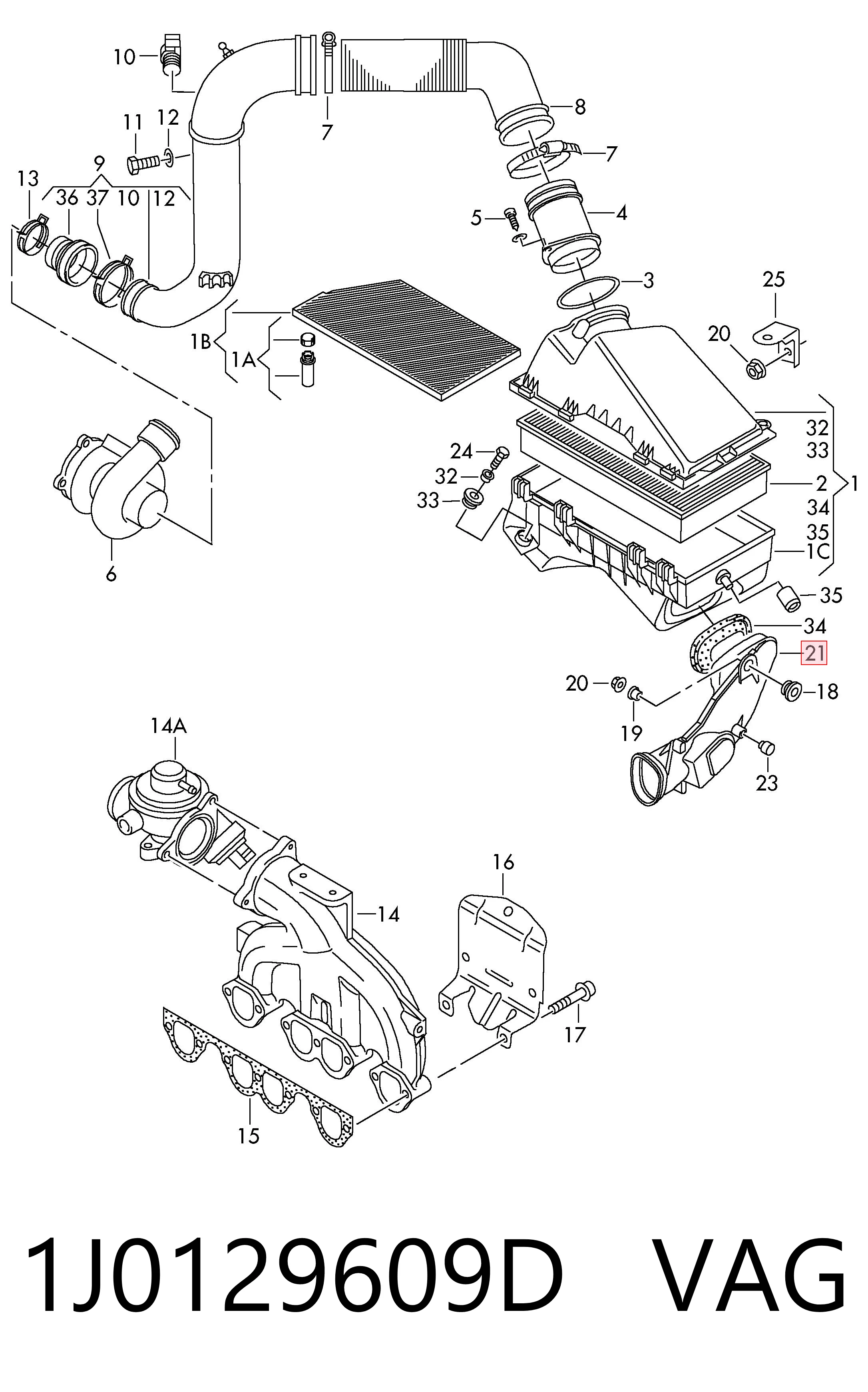 Tomada de ar de filtro de ar para Seat Leon I 1M1