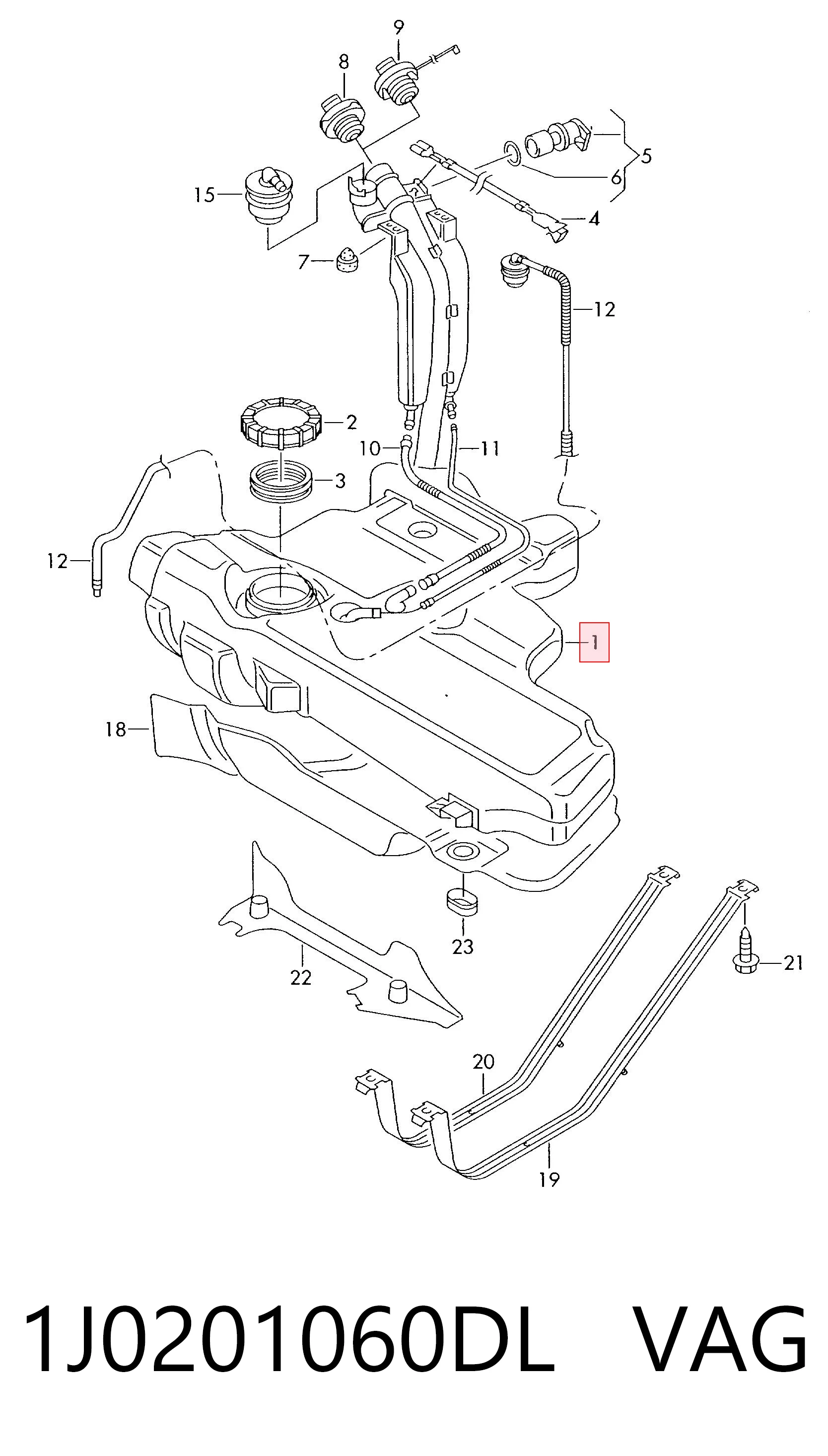 Tanque de combustível para Volkswagen Bora  1J2