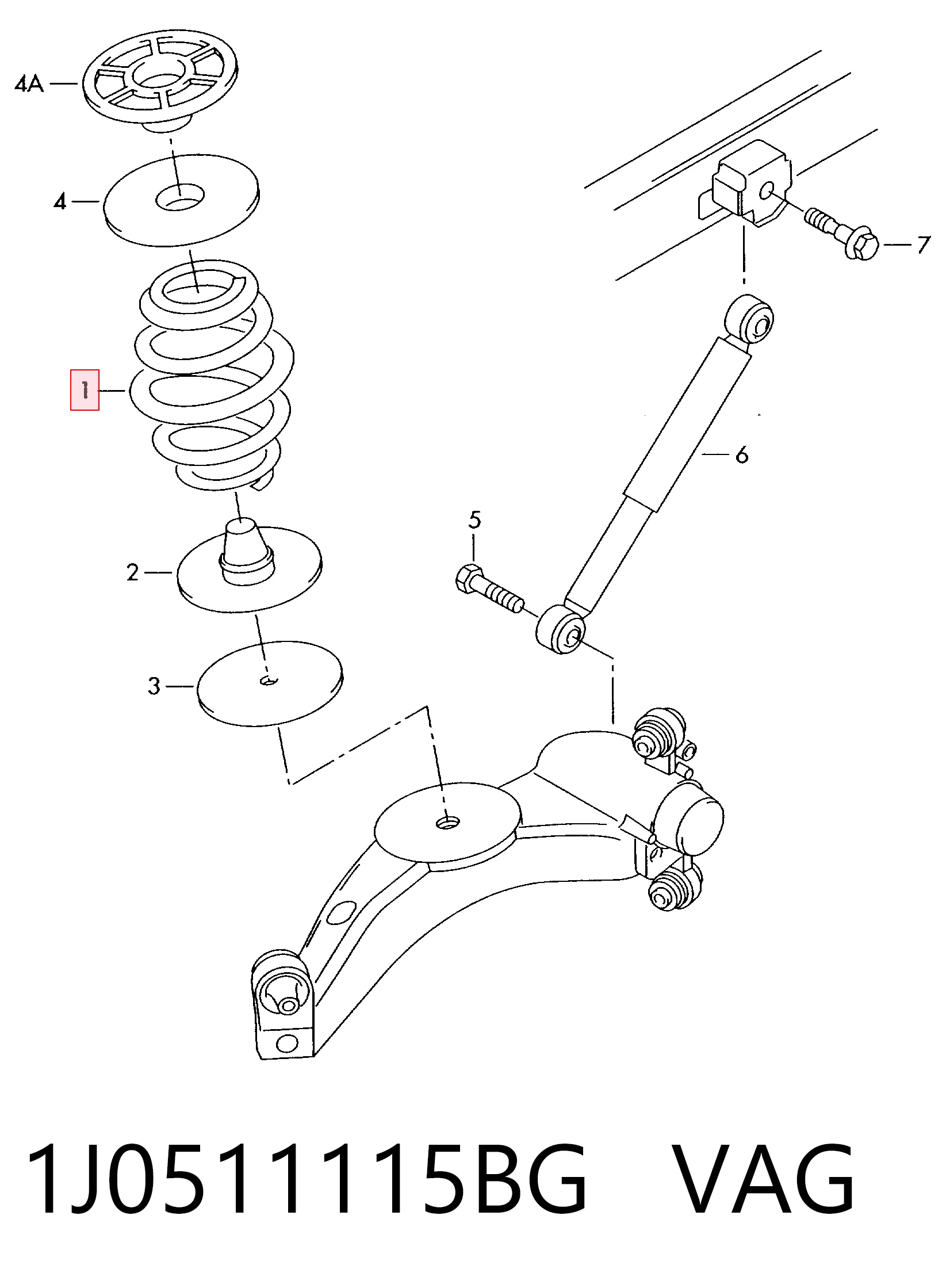 Mola traseira para Audi TT 8N9