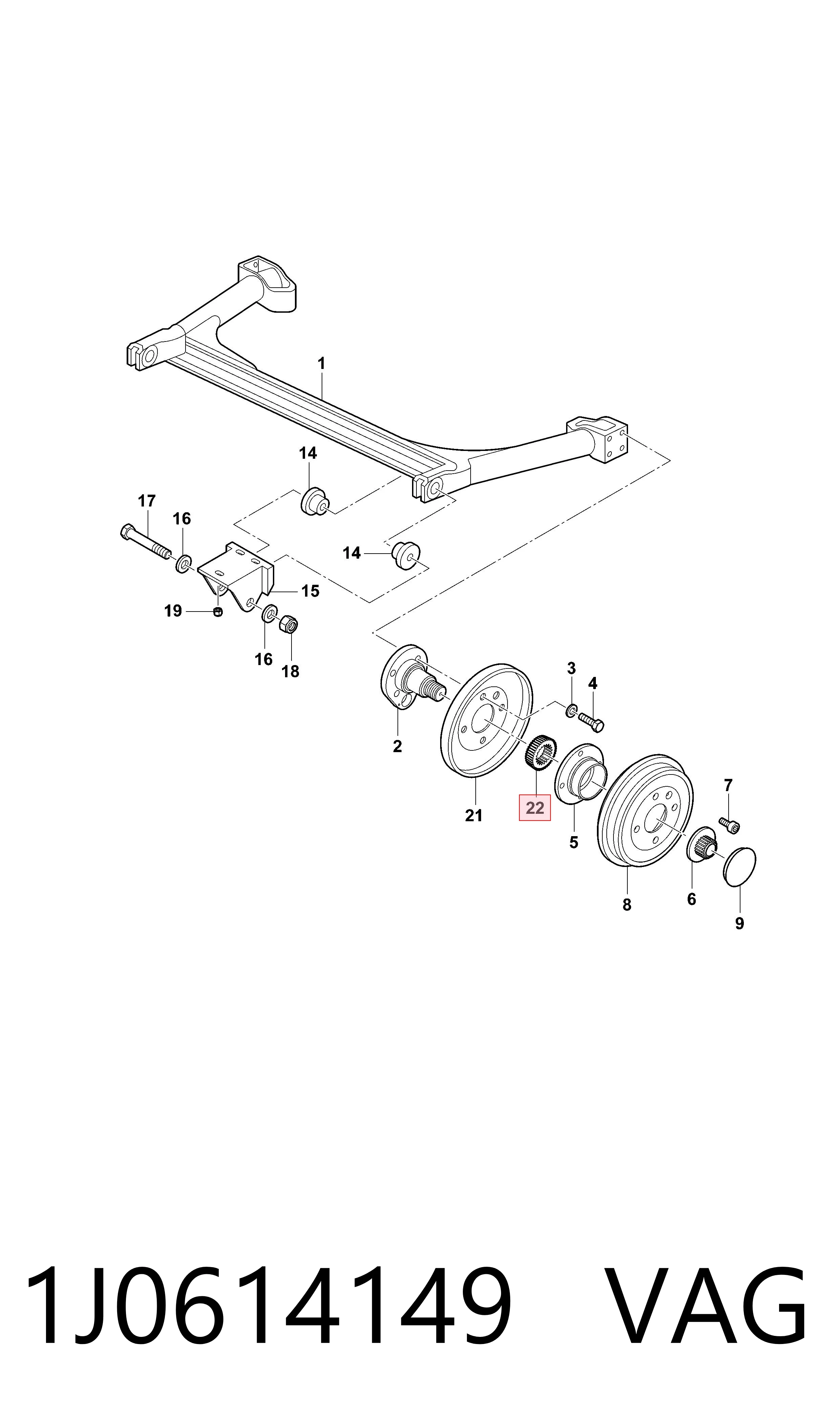 1J0614149 VAG Anel de ABS