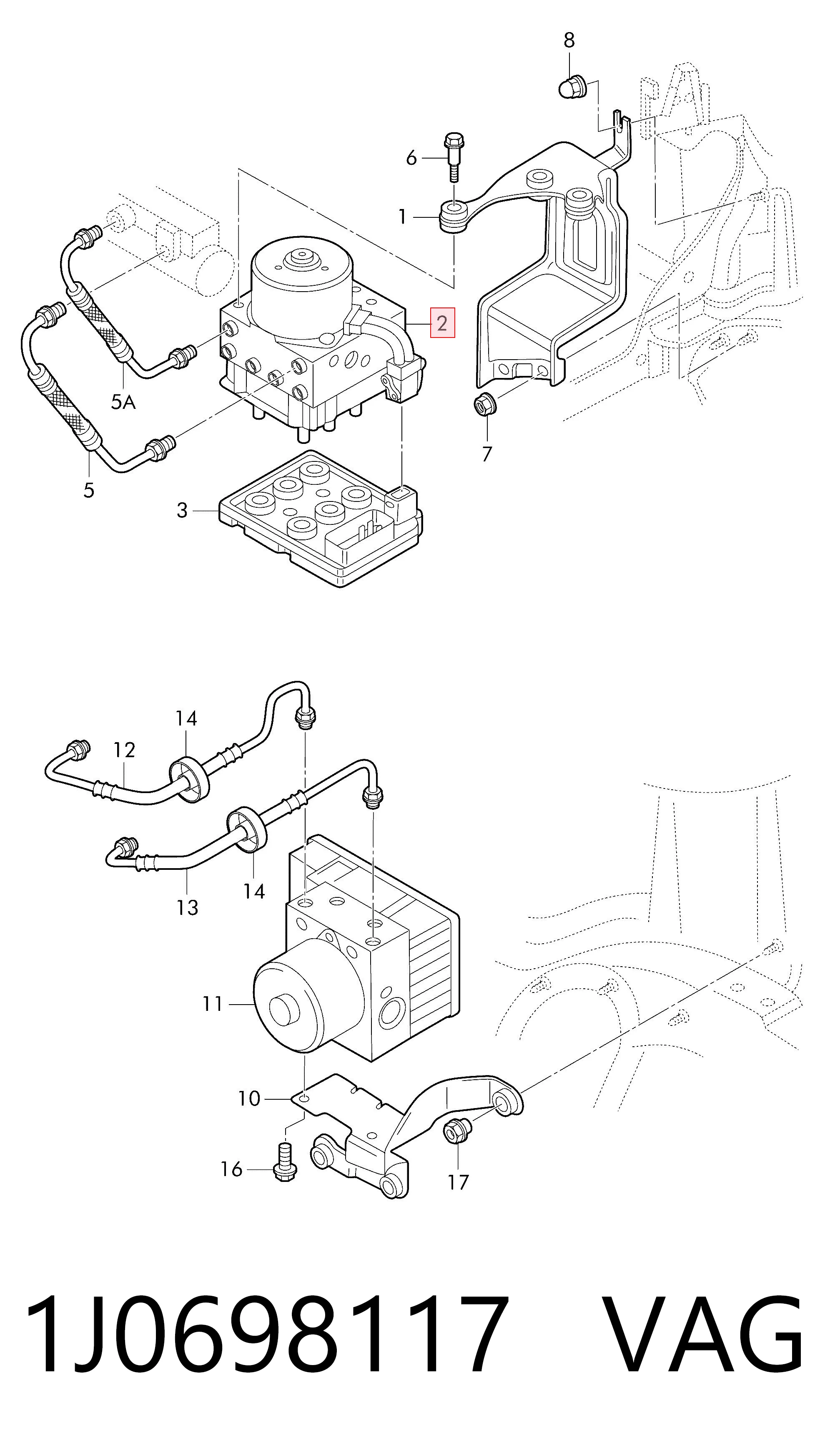 Unidade hidráulico de controlo ABS Audi A3  8L1
