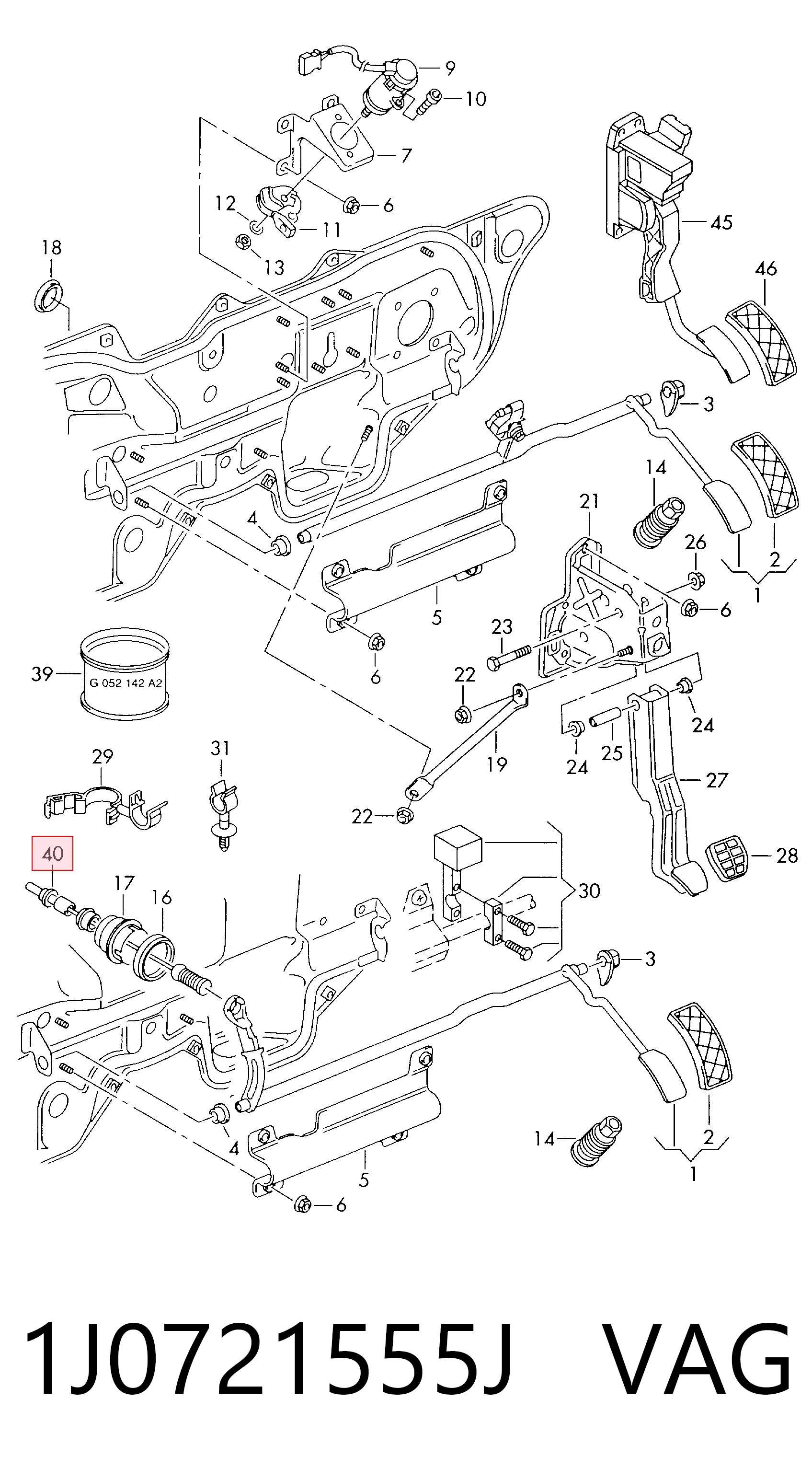 Cabo/pedal de gás (de acelerador) Audi A3  8L1 ao melhor preço