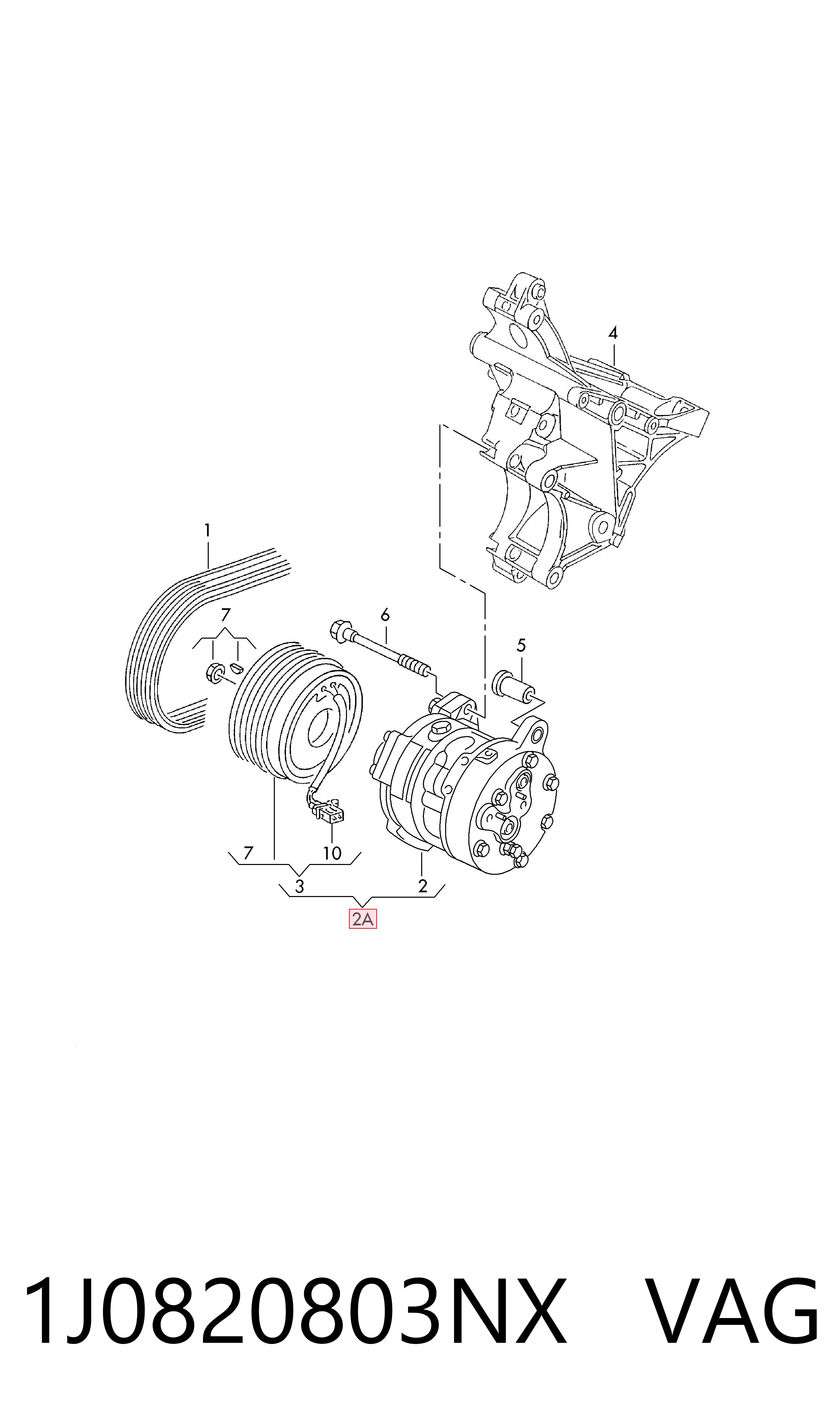 1J0820803NX VAG Compressor de aparelho de ar condicionado