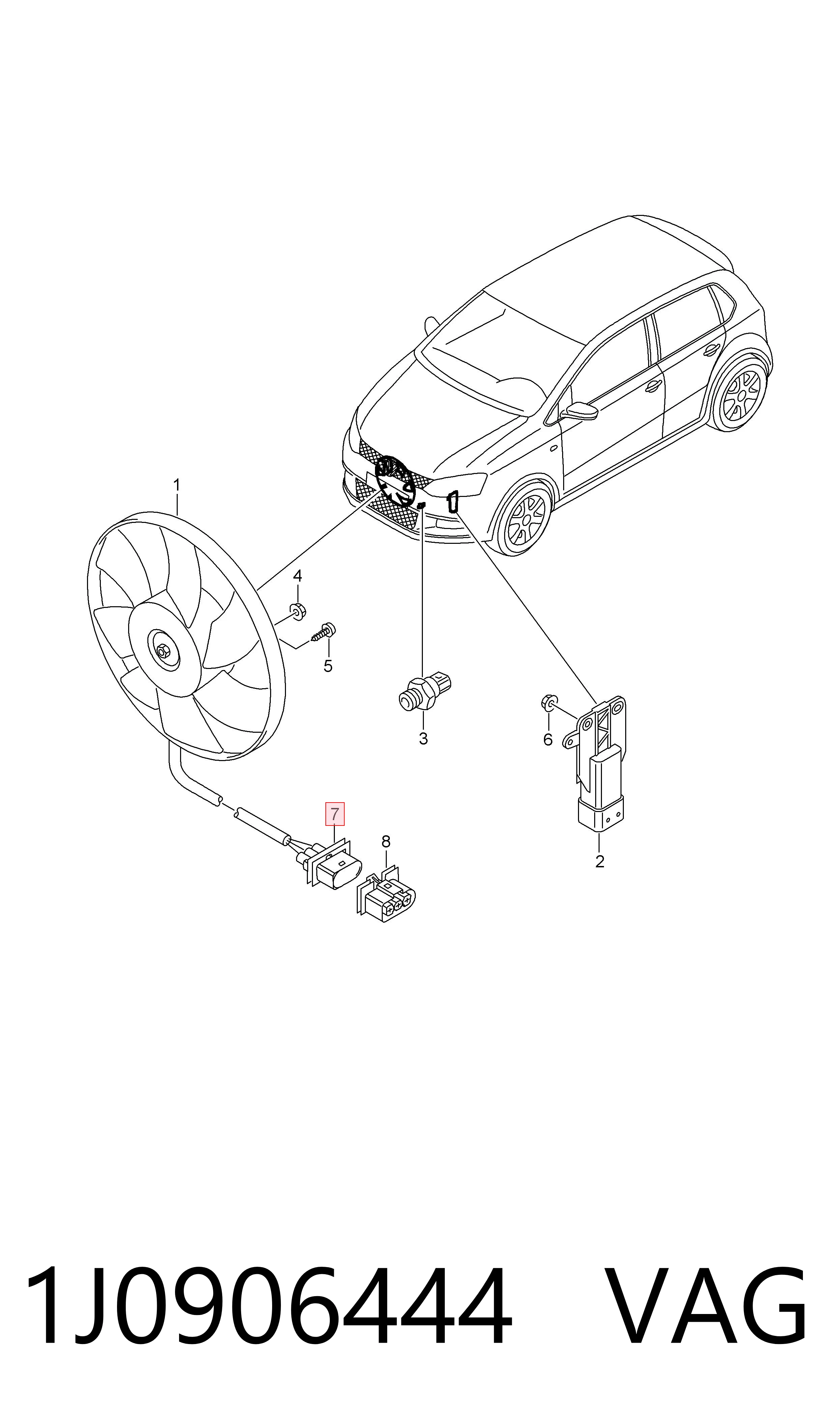 Difusor do radiador de esfriamento VAG 1J0906444 preço, a partir de 16,92 USD