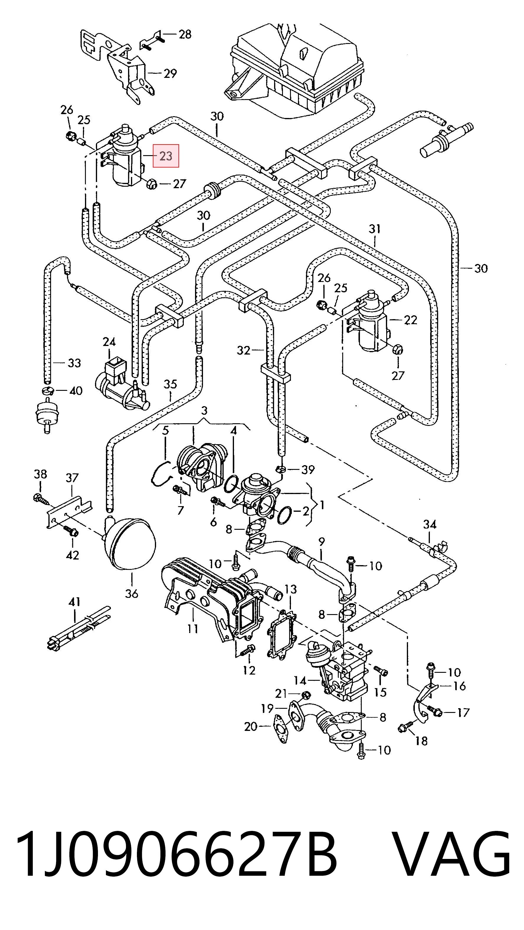 1J0906627B VAG Válvula solenoide de regulação de comporta EGR