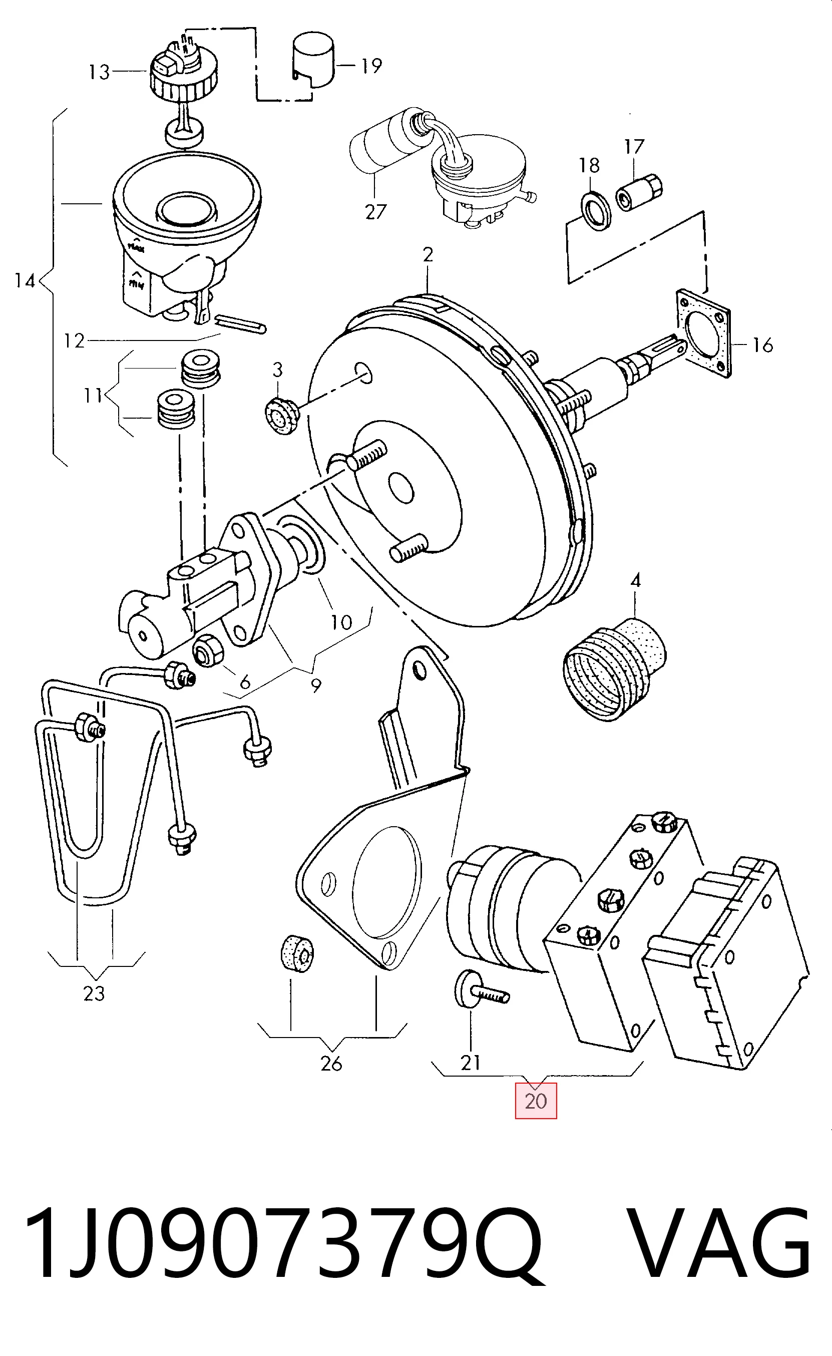Unidade hidráulico de controlo ABS Audi A3  8L1