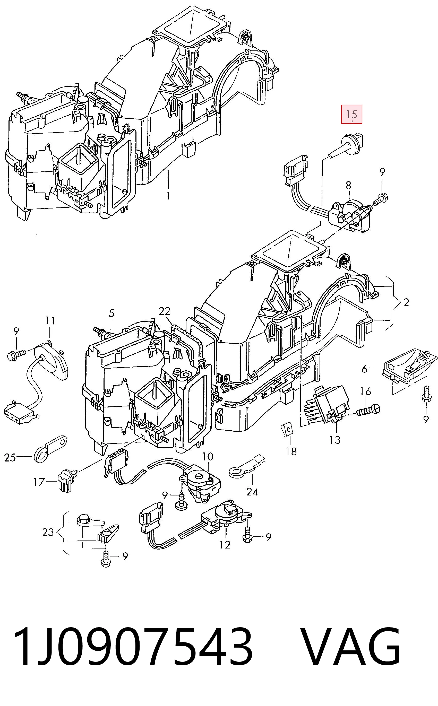 Sensor de temperatura do fluido de esfriamento (de ativação de ventilador do radiador) para Volkswagen Multivan T5 7HM, 7HN, 7HF, 7EF, 7EM, 7EN