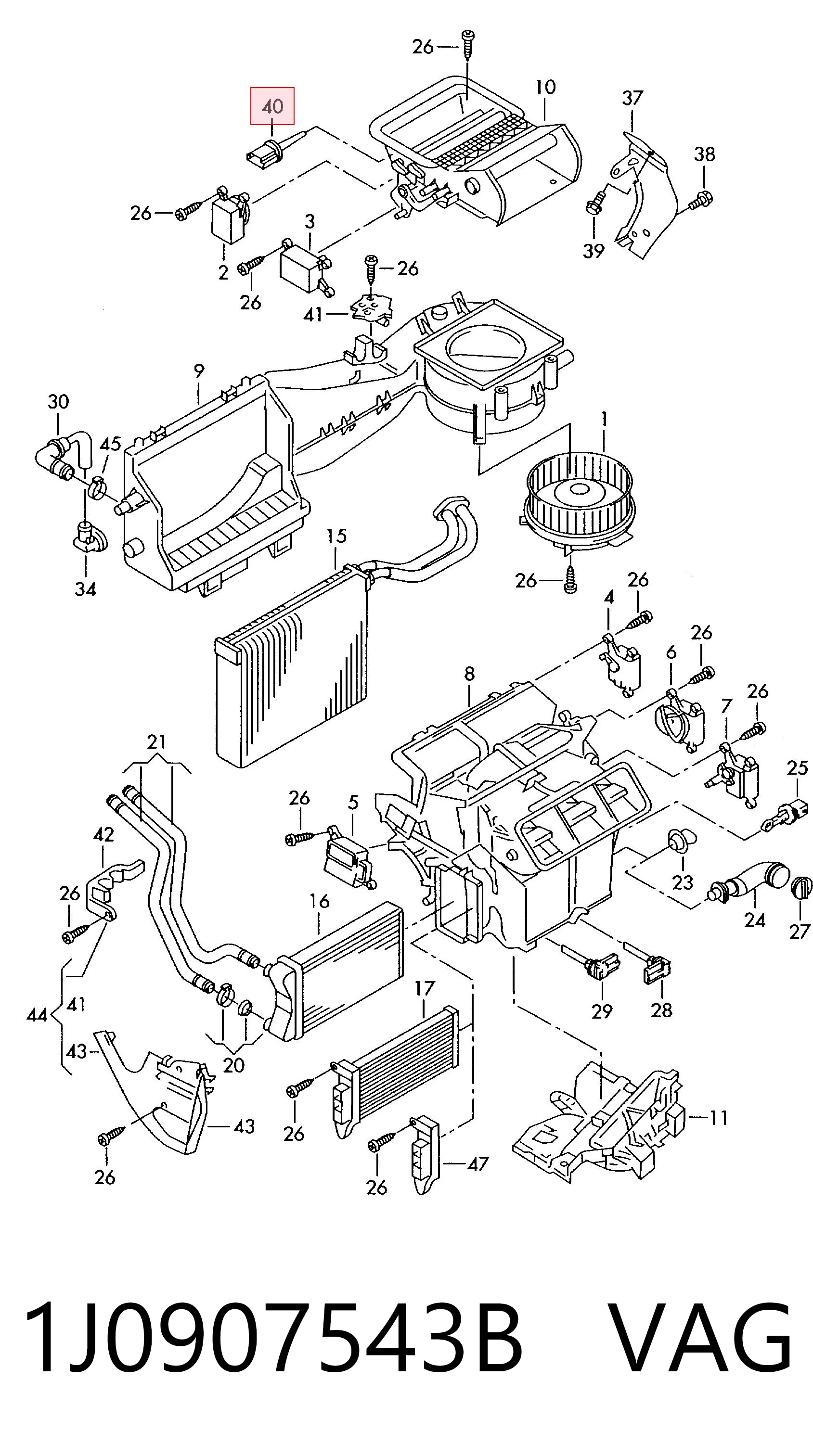 Sensor de temperatura do fluido de esfriamento (de ativação de ventilador do radiador) Volkswagen Multivan T5 7HM, 7HN, 7HF, 7EF, 7EM, 7EN