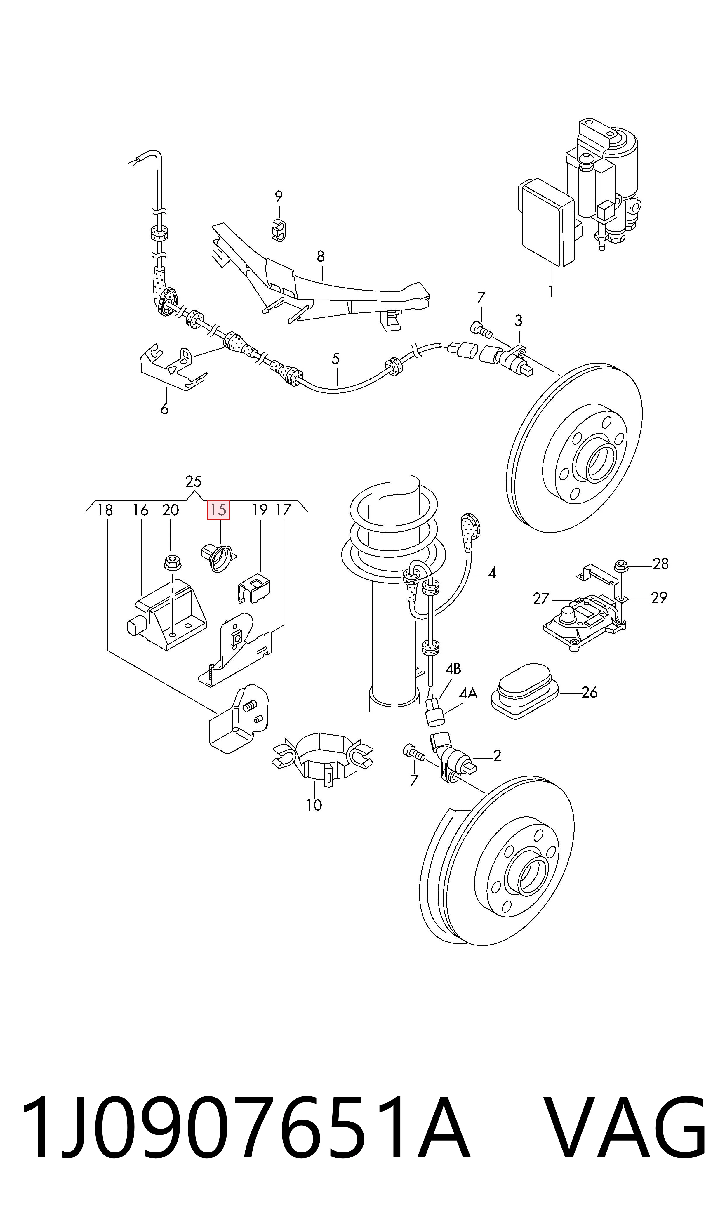 1J0907651A VAG Sensor de aceleração longitudinal