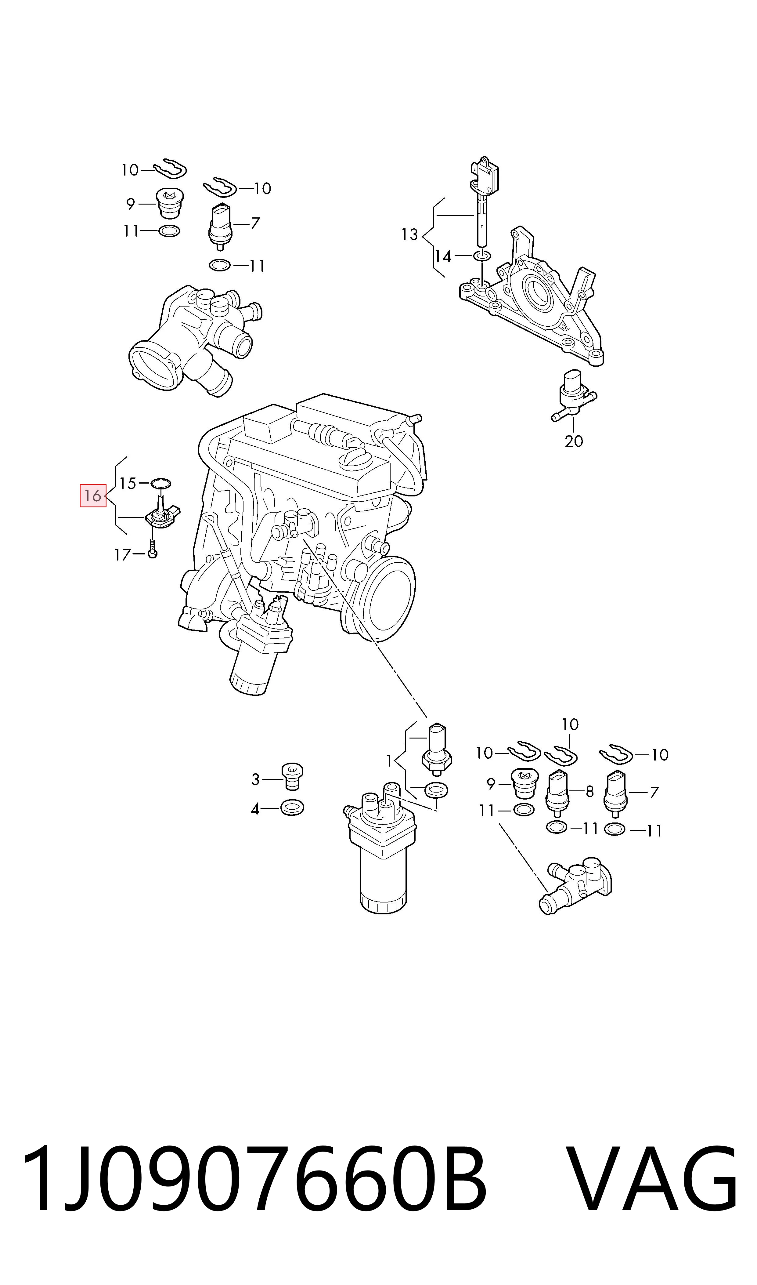 Sensor do nível de óleo de motor VAG 1J0907660B preço, a partir de 42,07 USD