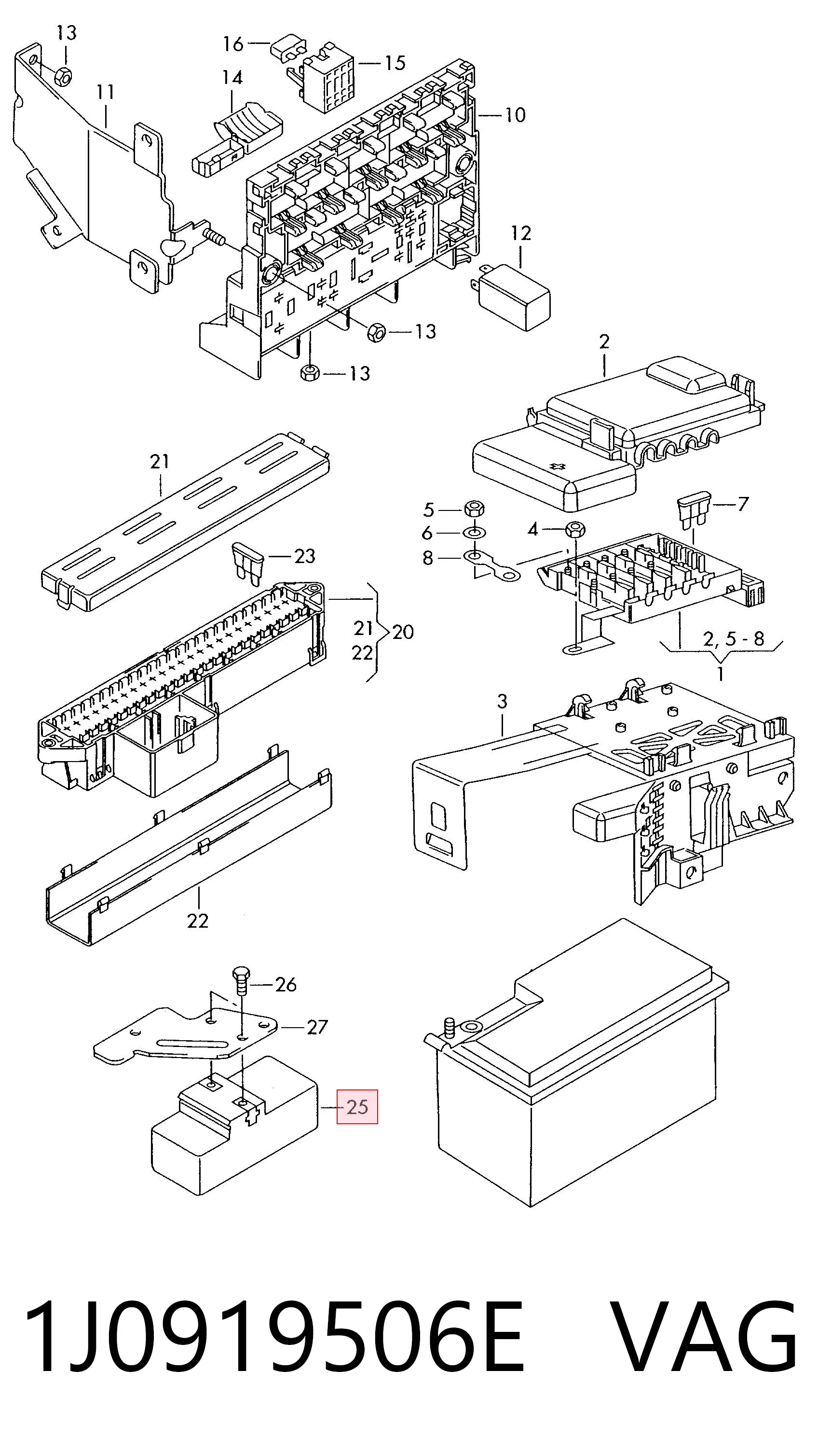1J0919506E VAG Regulador de revoluções de ventilador de esfriamento (unidade de controlo)