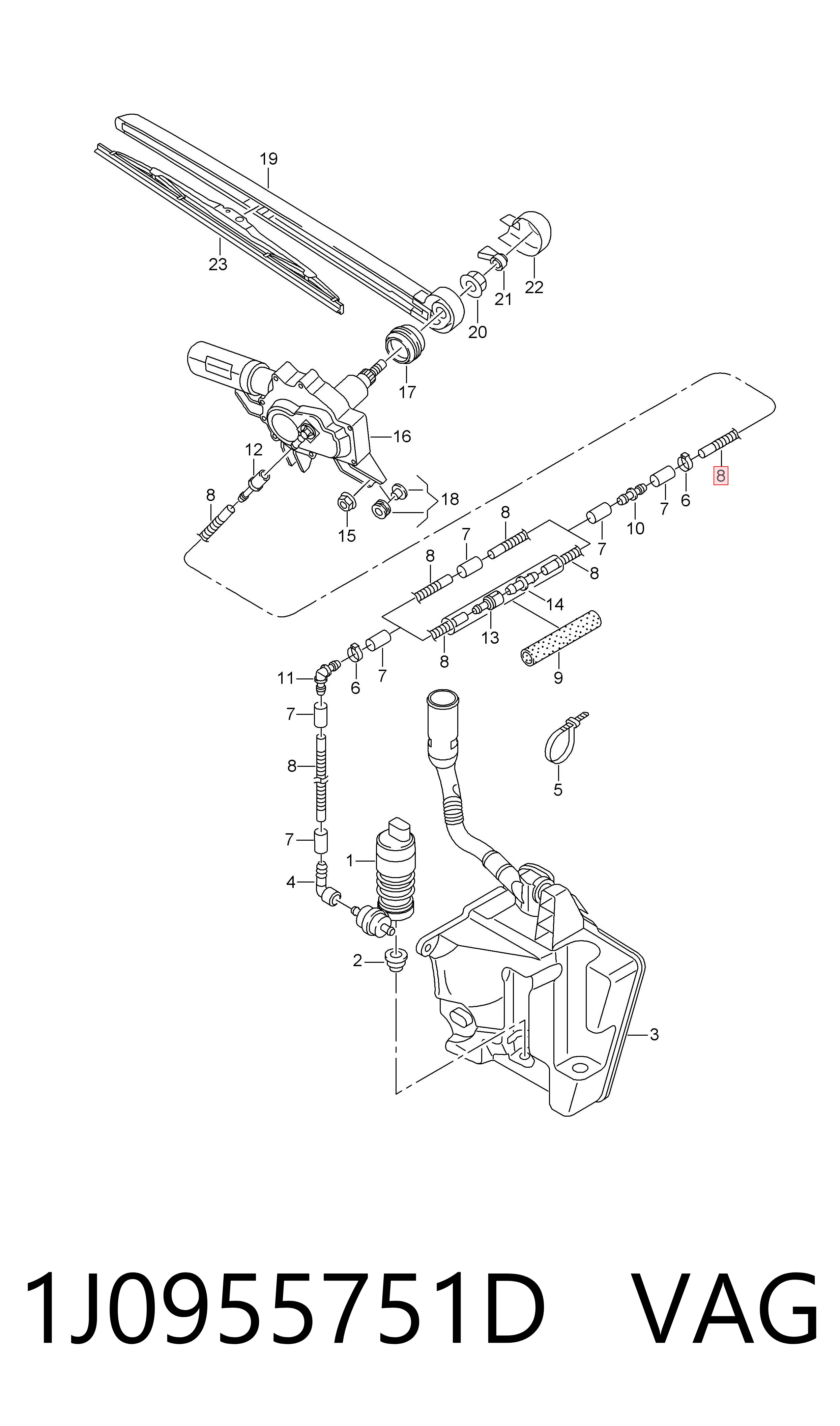 Mangueira de fluido para lavador de pára-brisas VAG 1J0955751D preço, a partir de 53,85 USD
