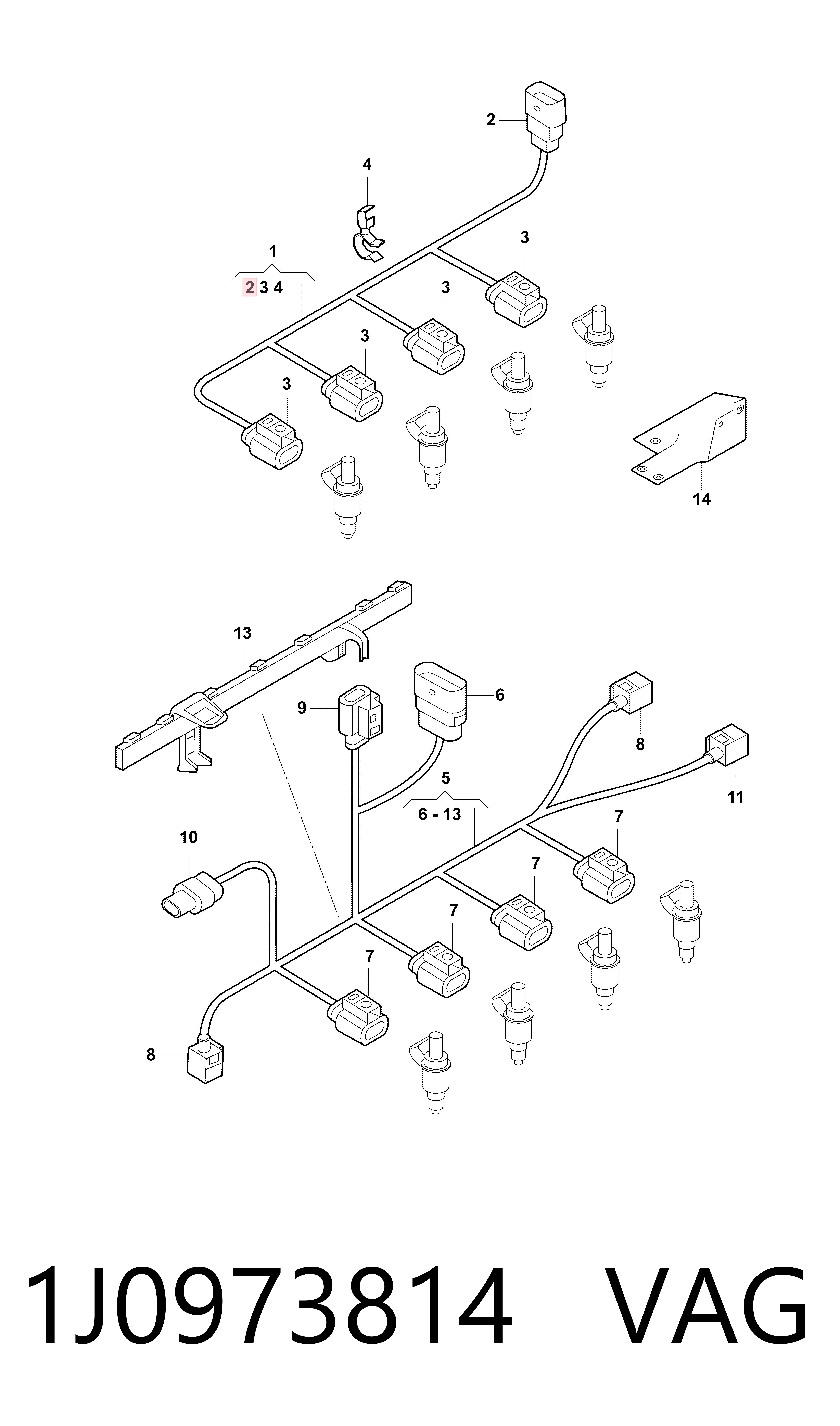 1J0973814 VAG Conector universal