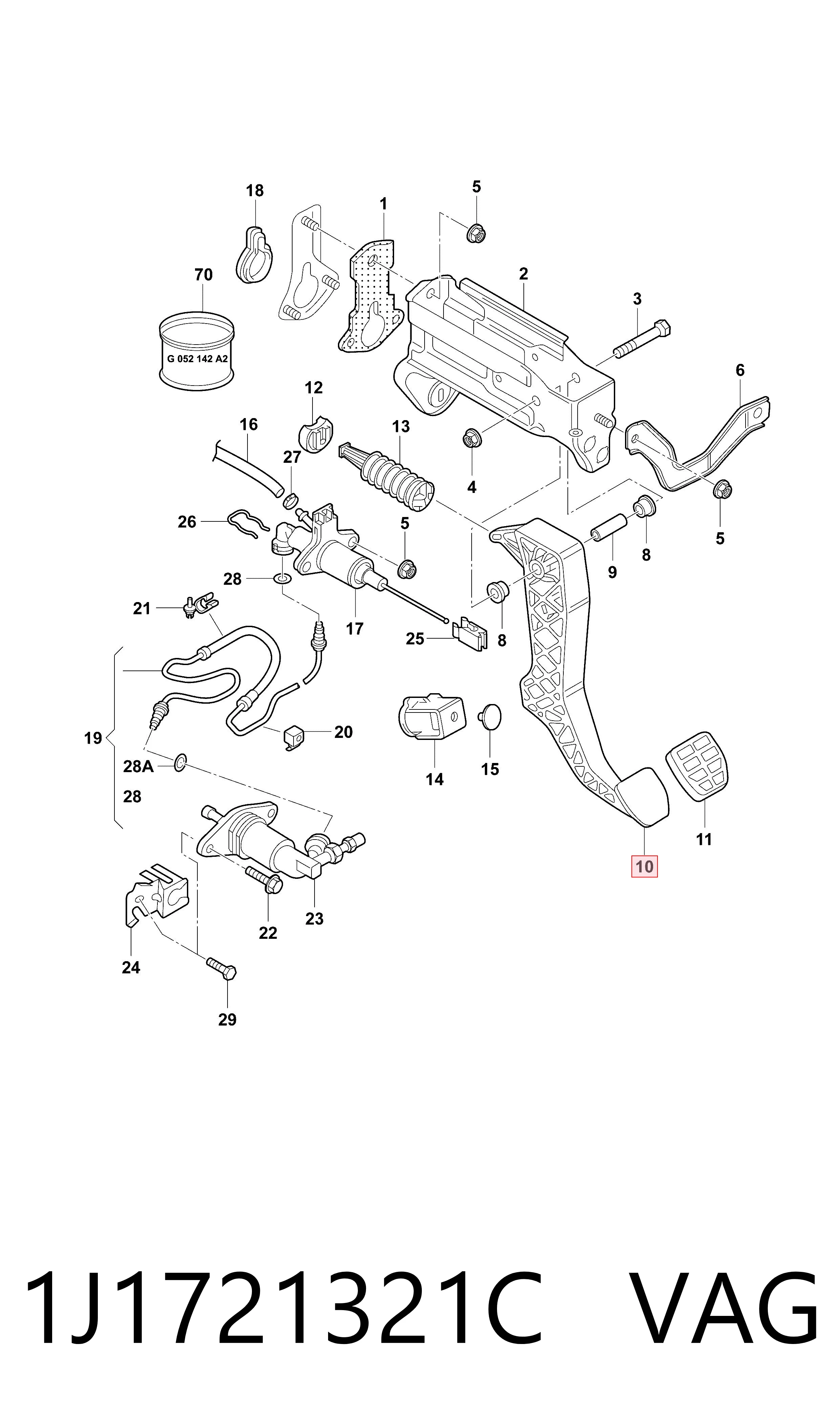Pedal de embraiagem para Audi A3  8L1