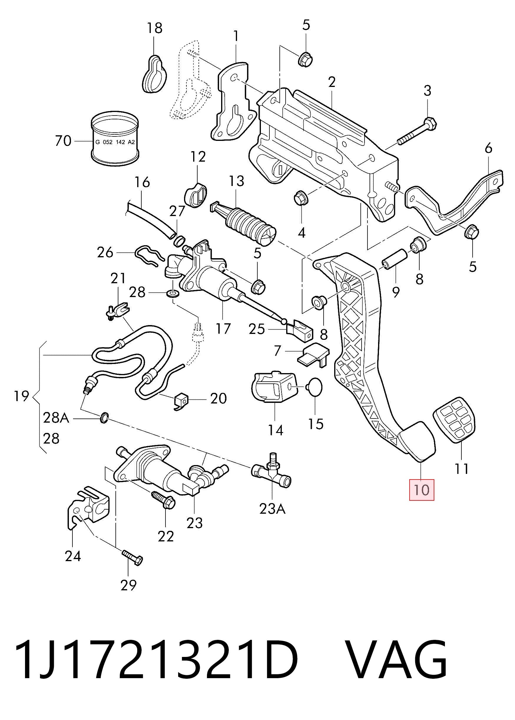  Pedal de embraiagem Audi A3 hatchback (8L1) (1996 - 2003) 
