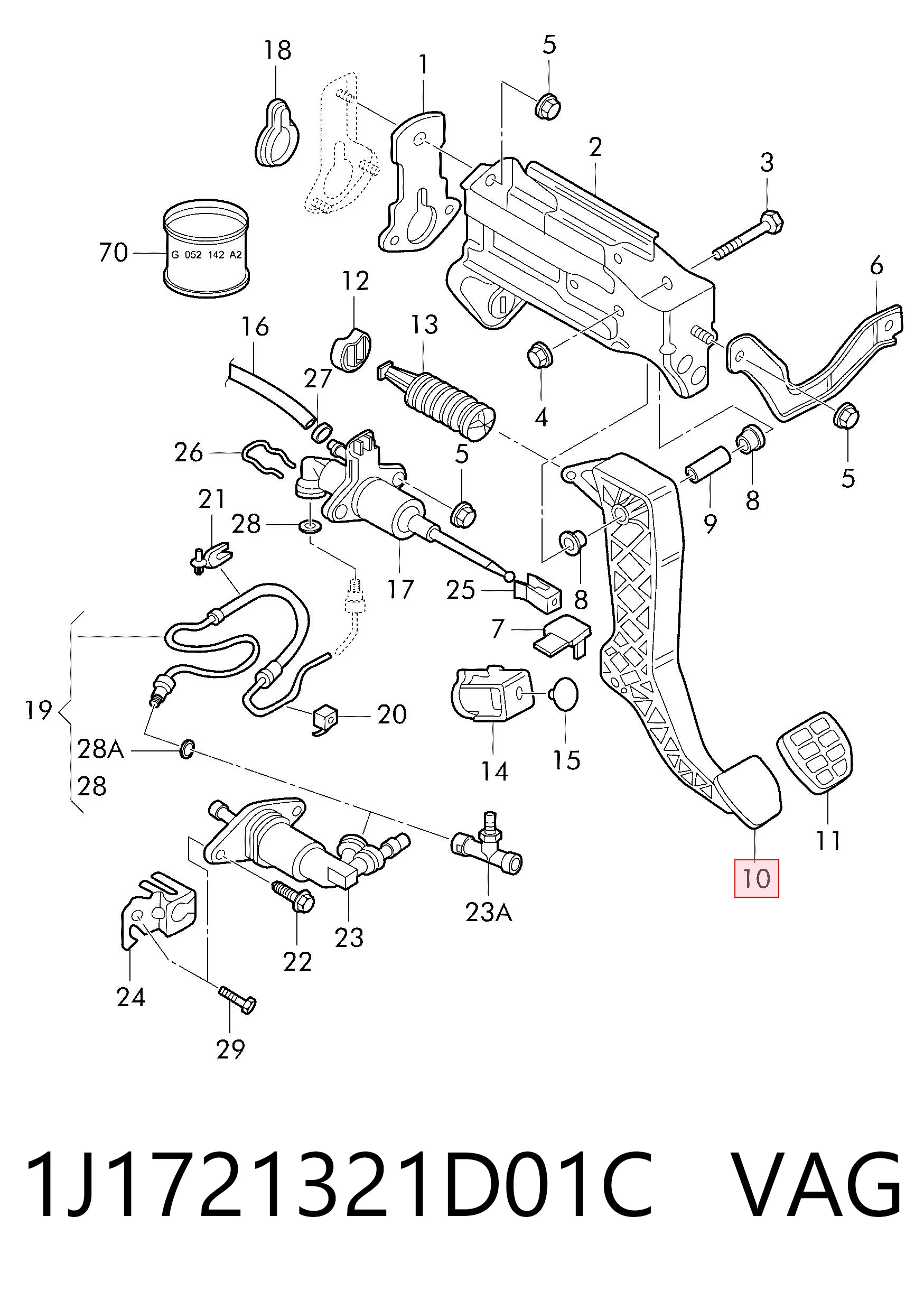 Pedal de embraiagem Audi A3  8L1 ao melhor preço