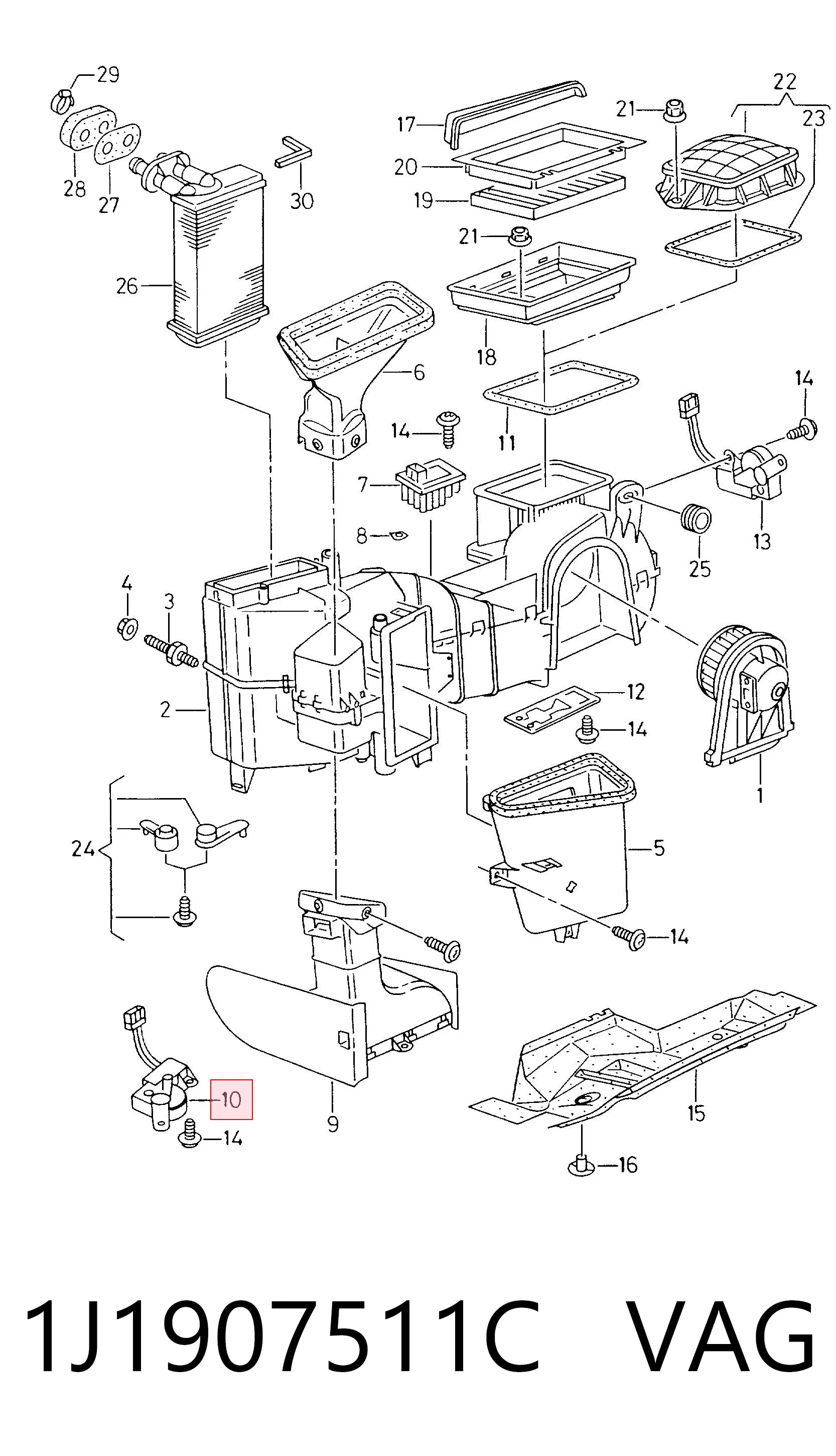  Acionamento de comporta de forno Skoda Octavia TOUR I A4 liftback (1U2) (1996 - 2011) TOUR I A4