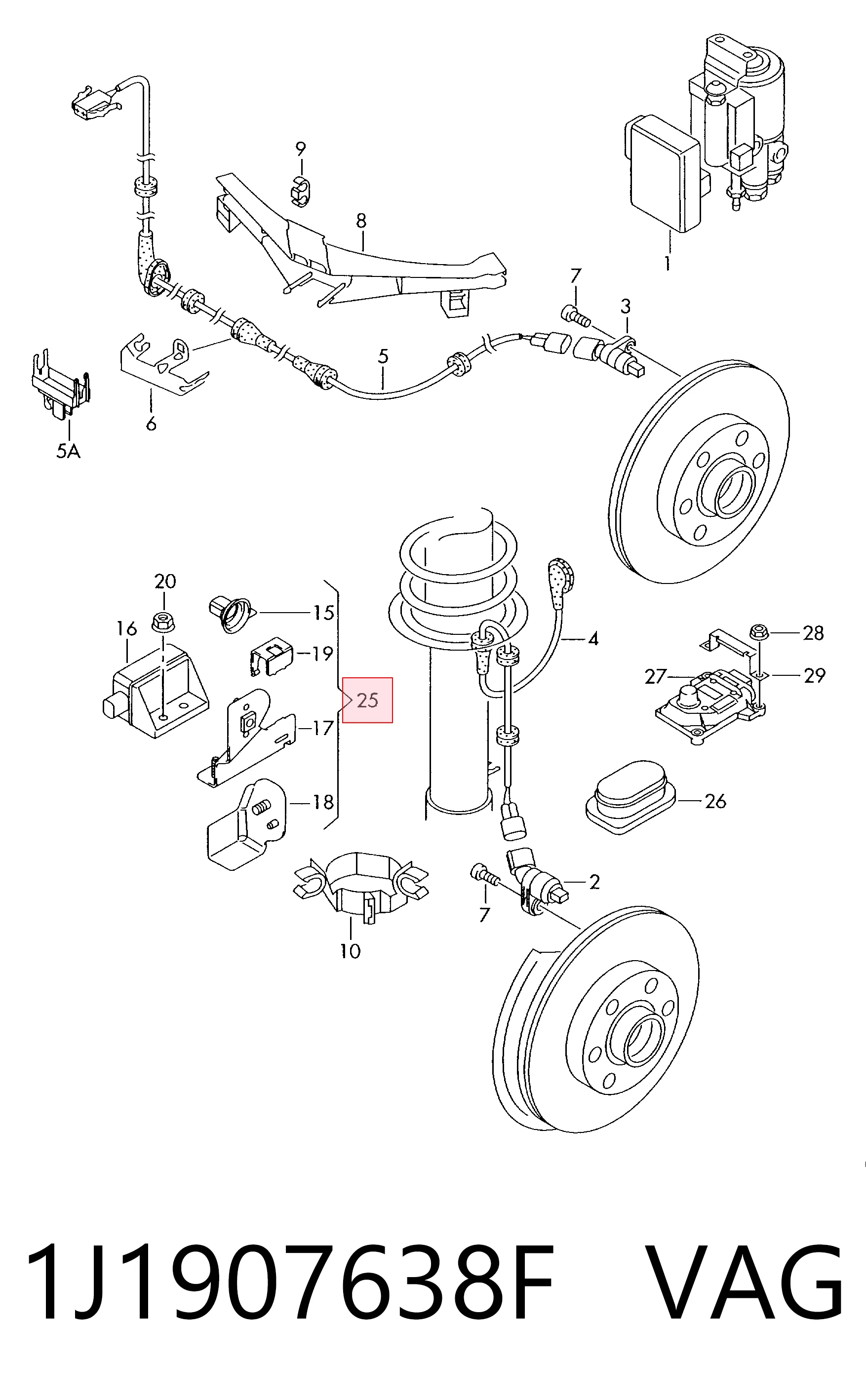 1J1907638F VAG Sensor de aceleração transversal (ESP)